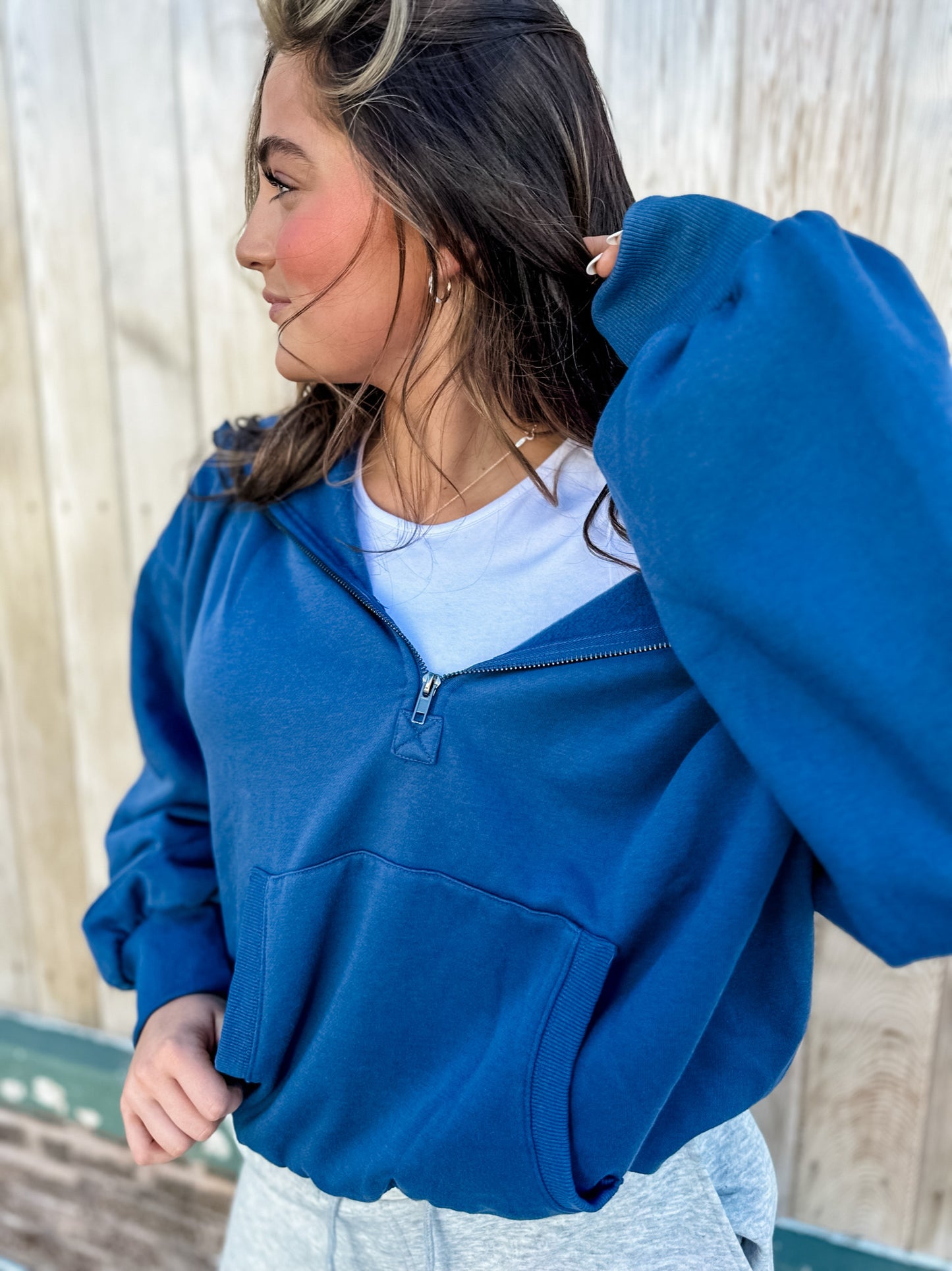 Tyler Half Zip Hoodie - Navy