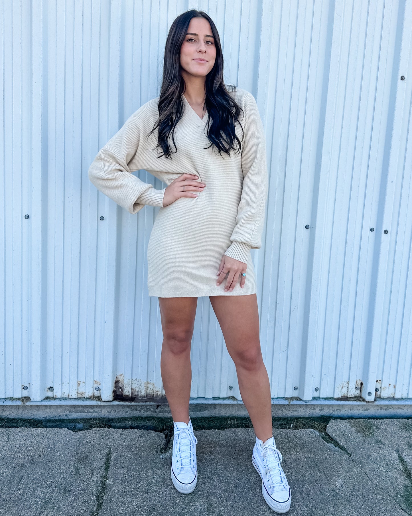 With You Collared Sweater Dress