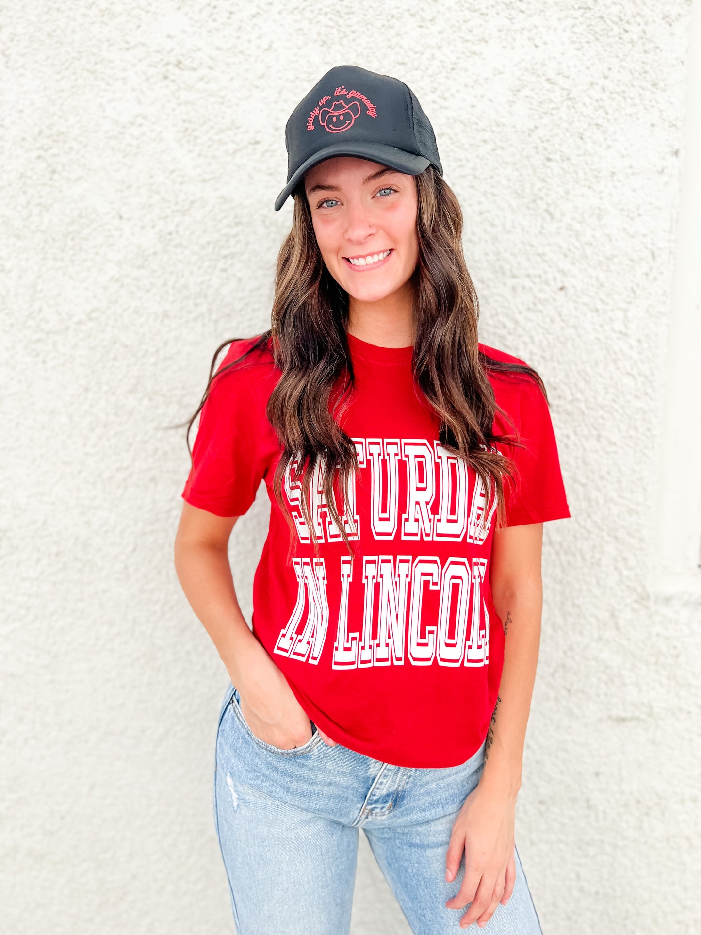 Saturday In Lincoln Tee - Red