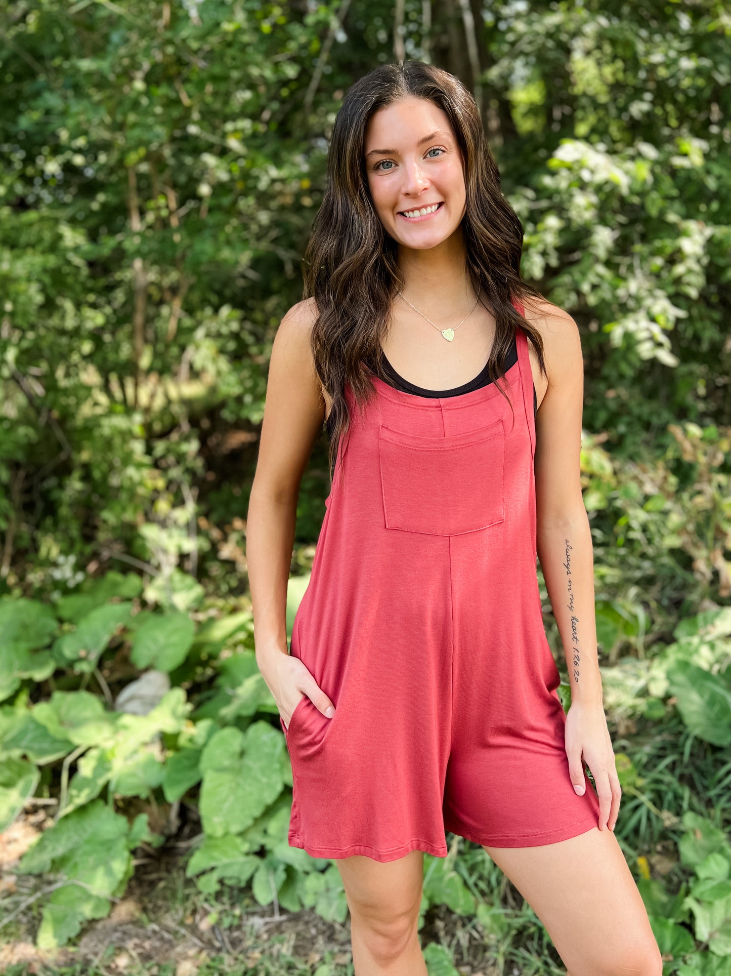 Best Overall Pocket Romper - Rust