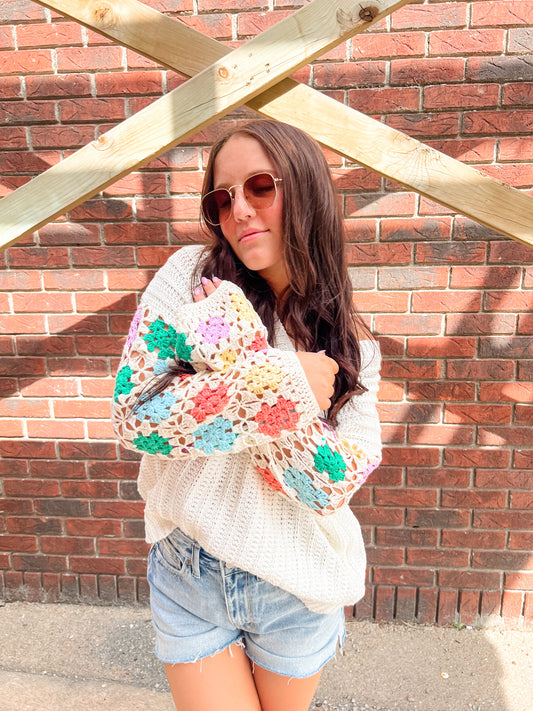 Spring Charm Crochet Sweater