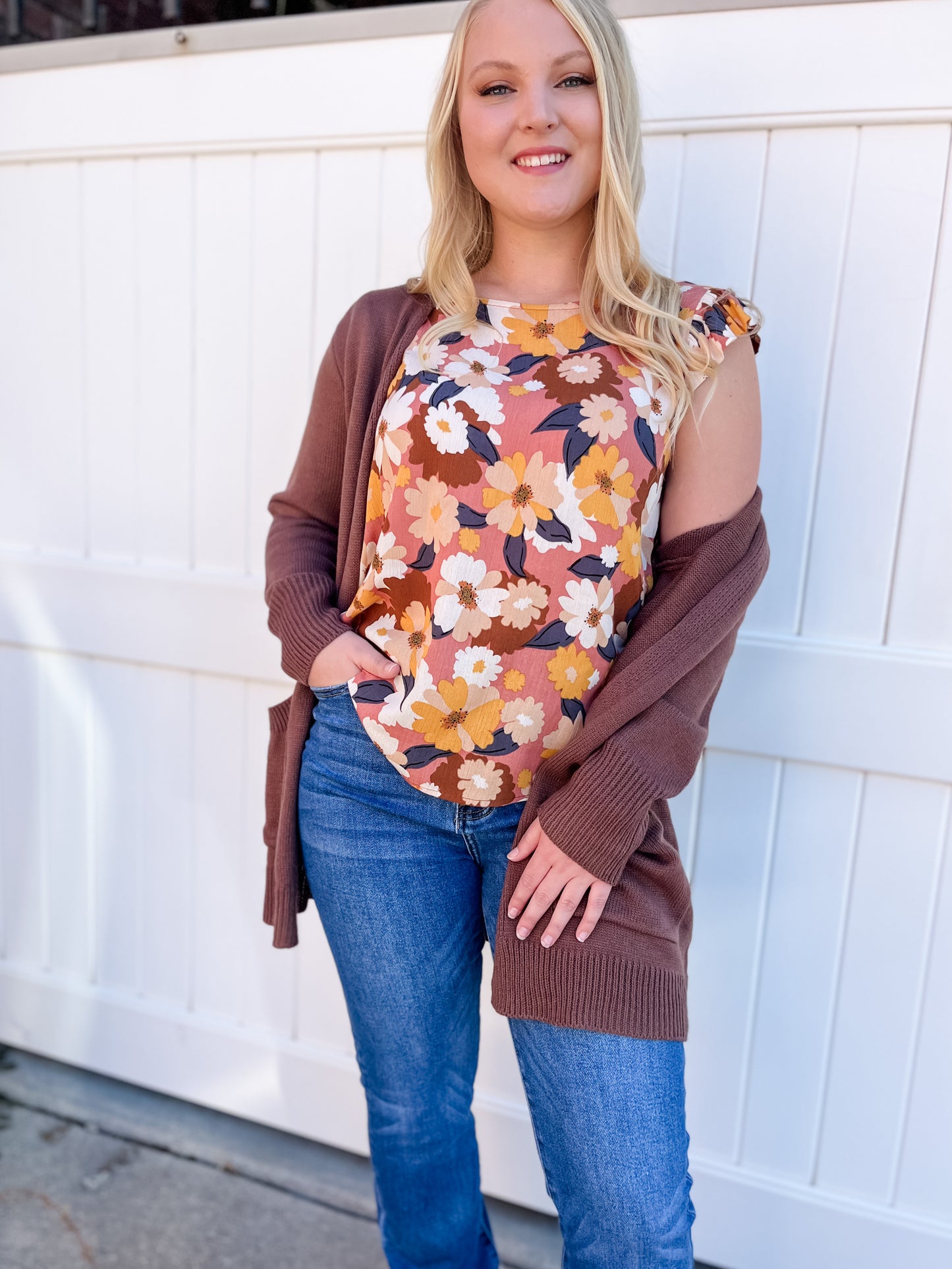 Jane Ruffle Top - Mauve