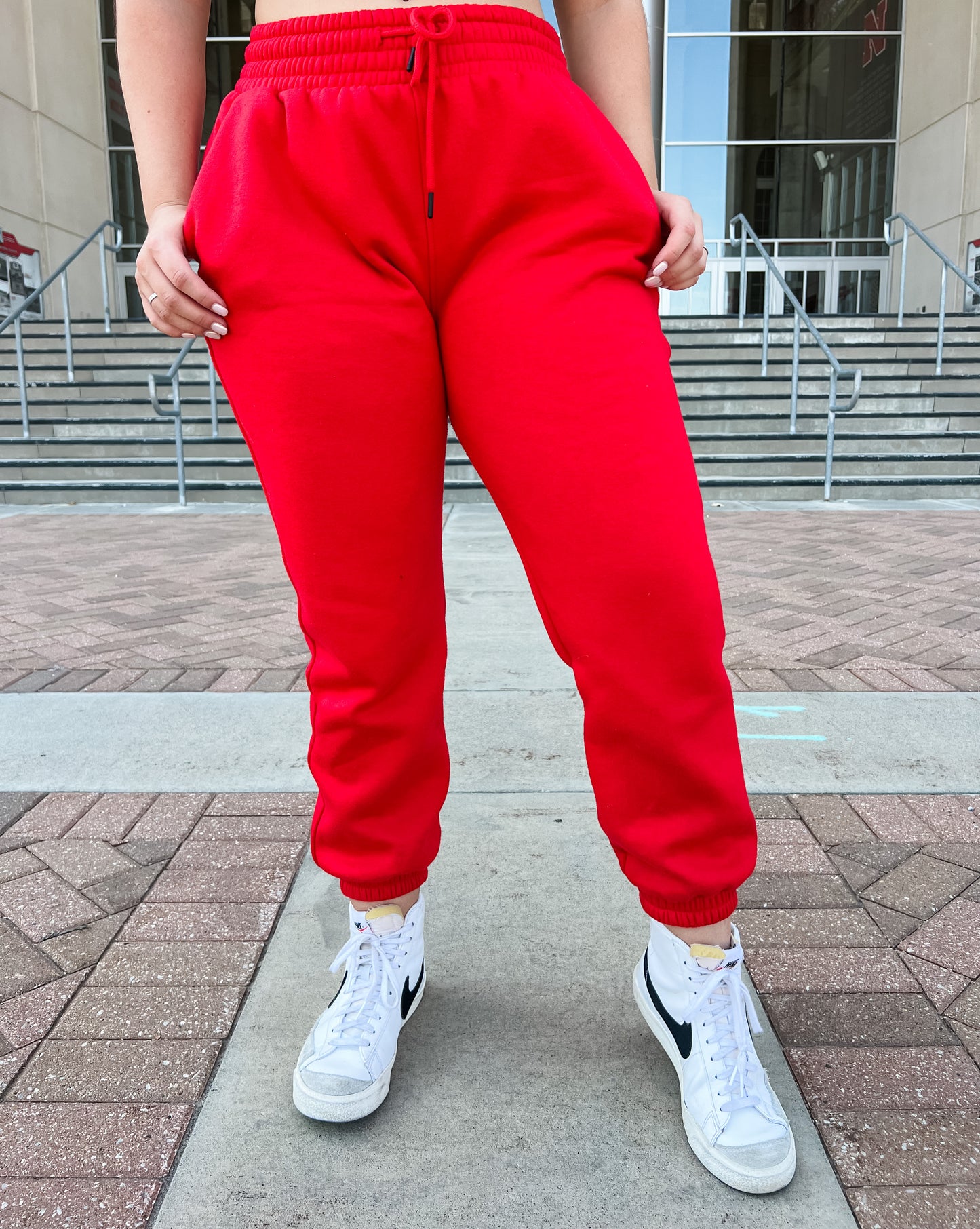Let's Stay Home Joggers - Scarlet