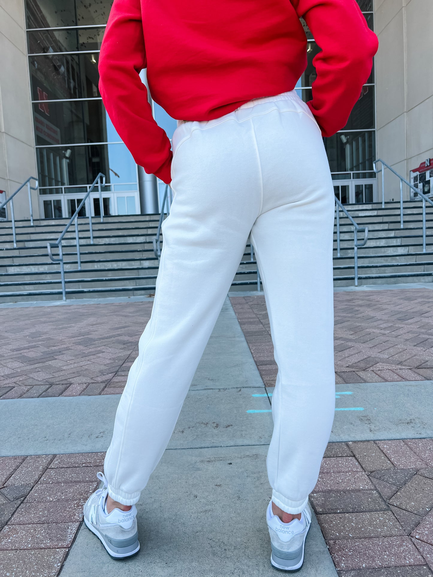 Let's Stay Home Joggers - White