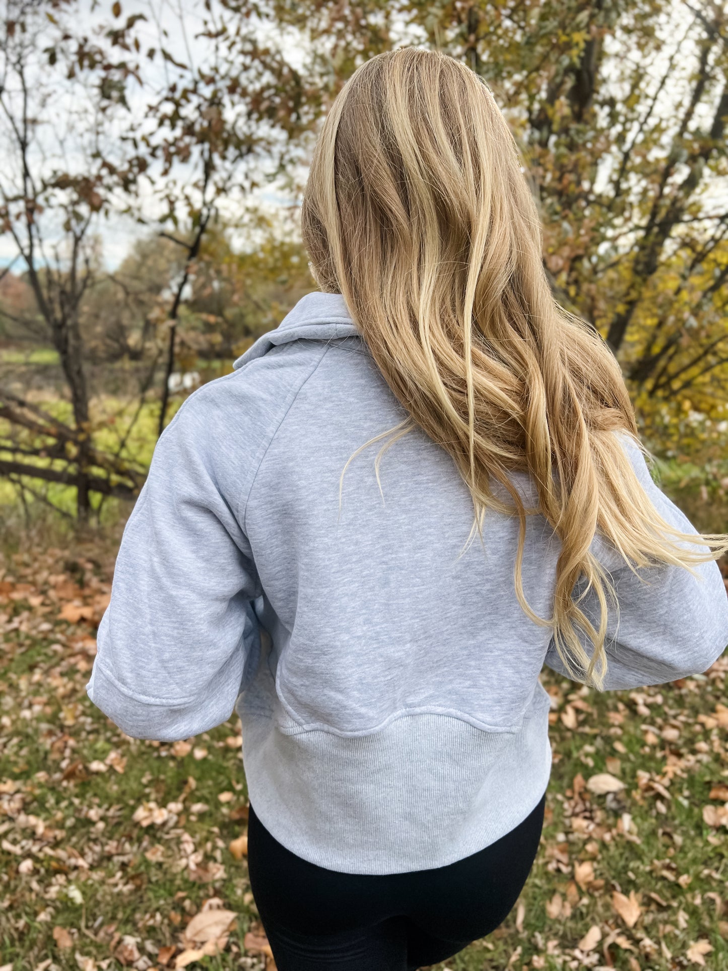 Stella Collared Half Zip - Heather Grey