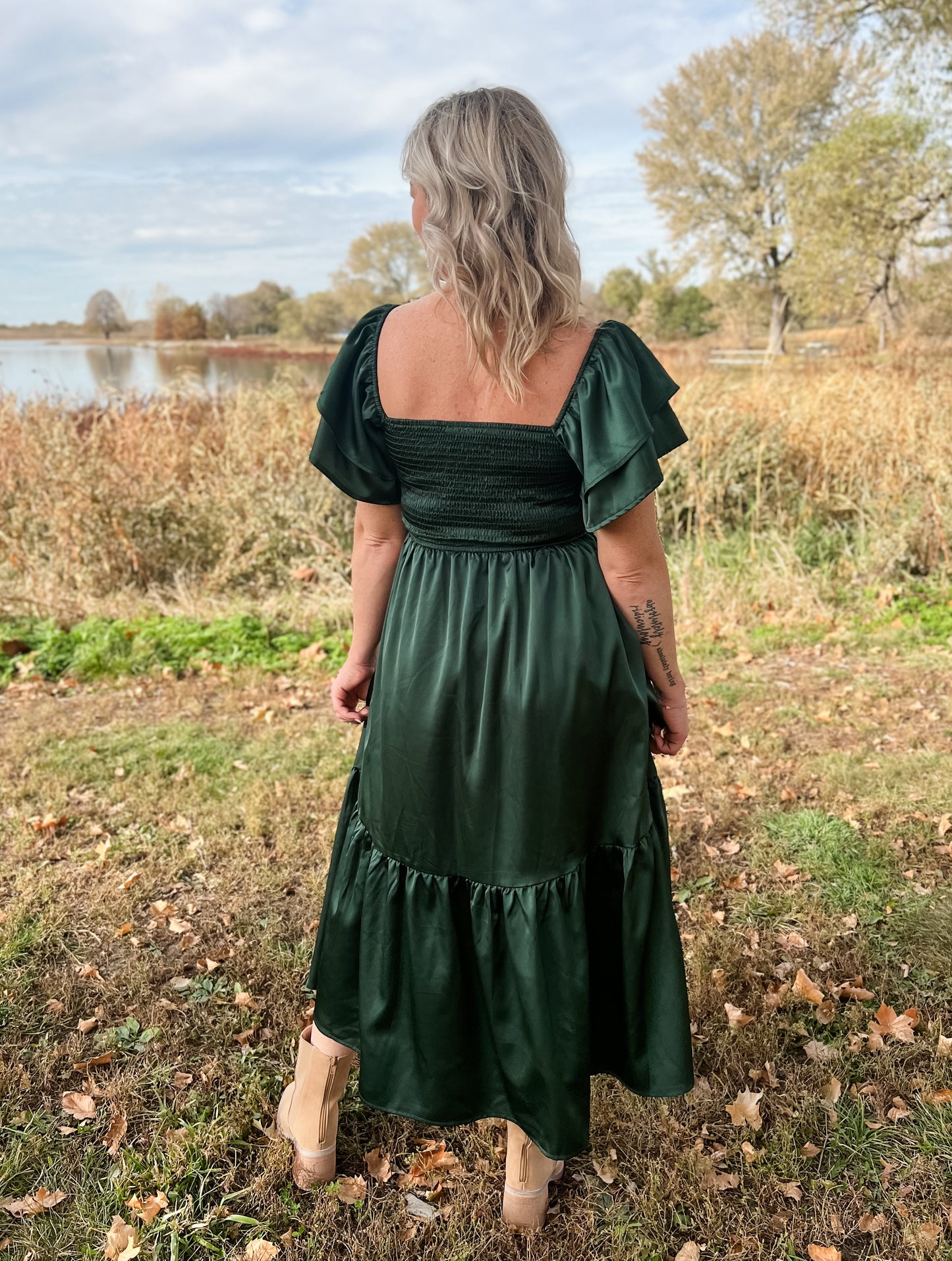 Satin Forest Dress