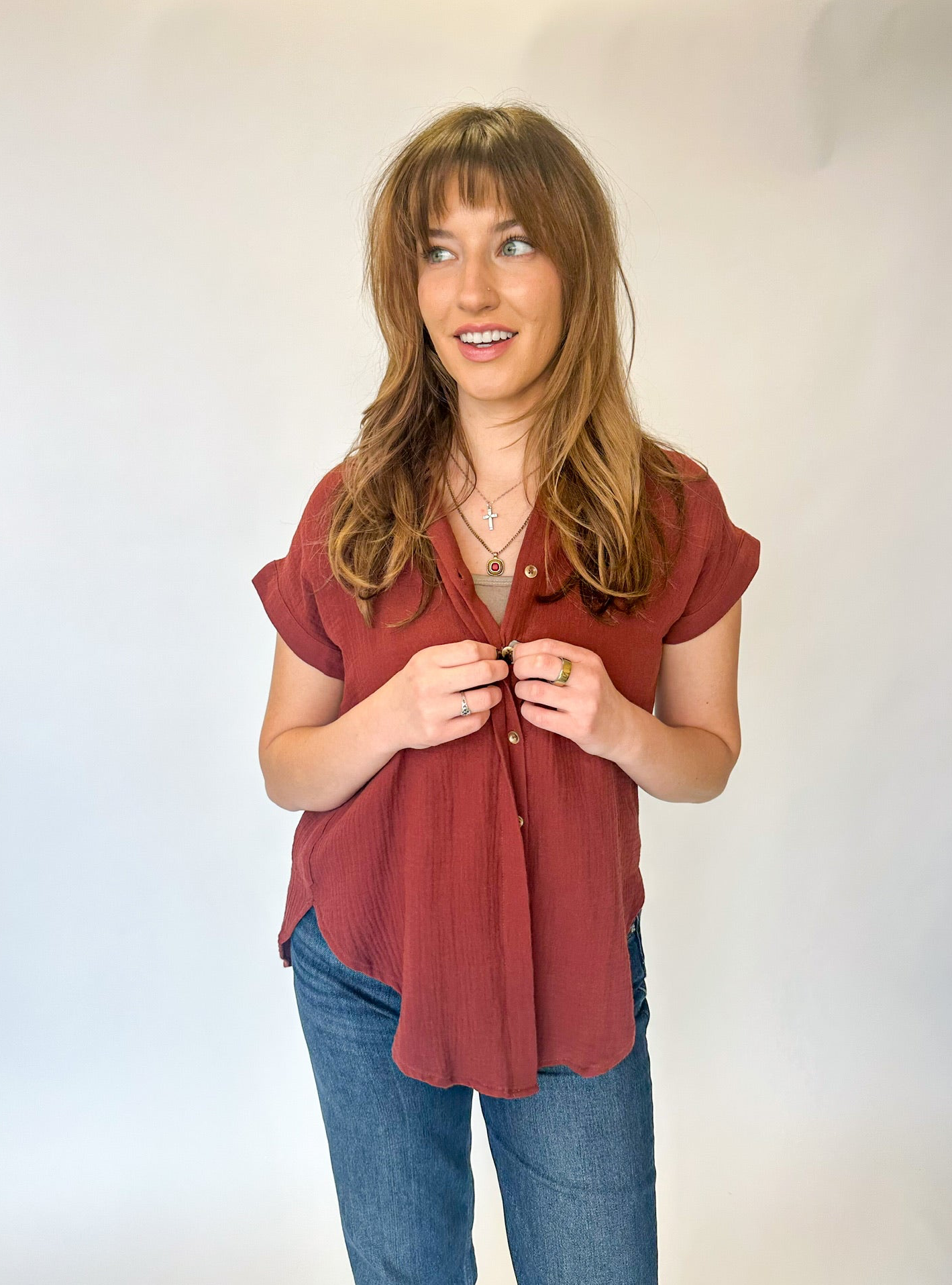 The Sunday Button Up - Rust