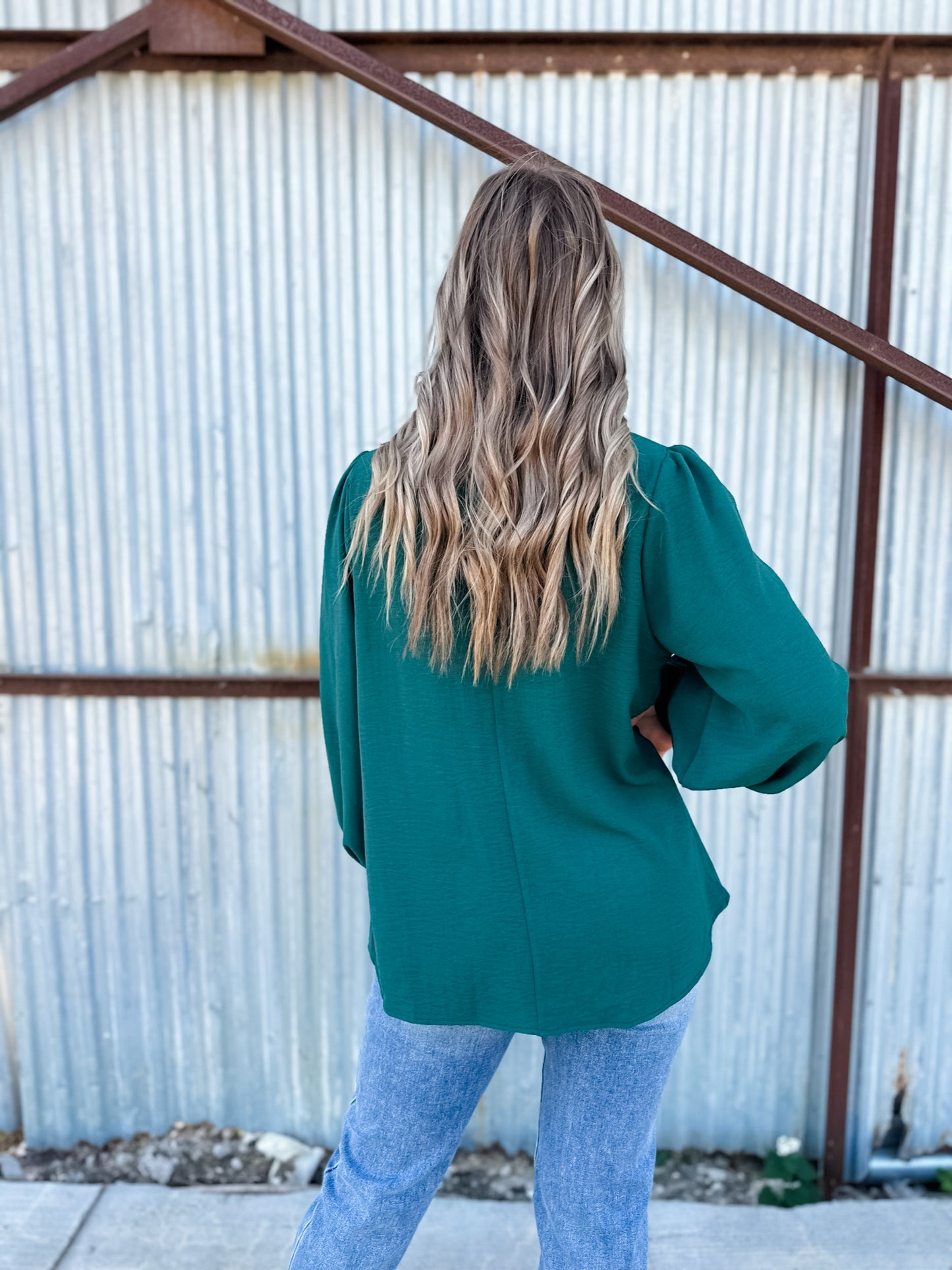 Arlo Woven Blouse - Hunter