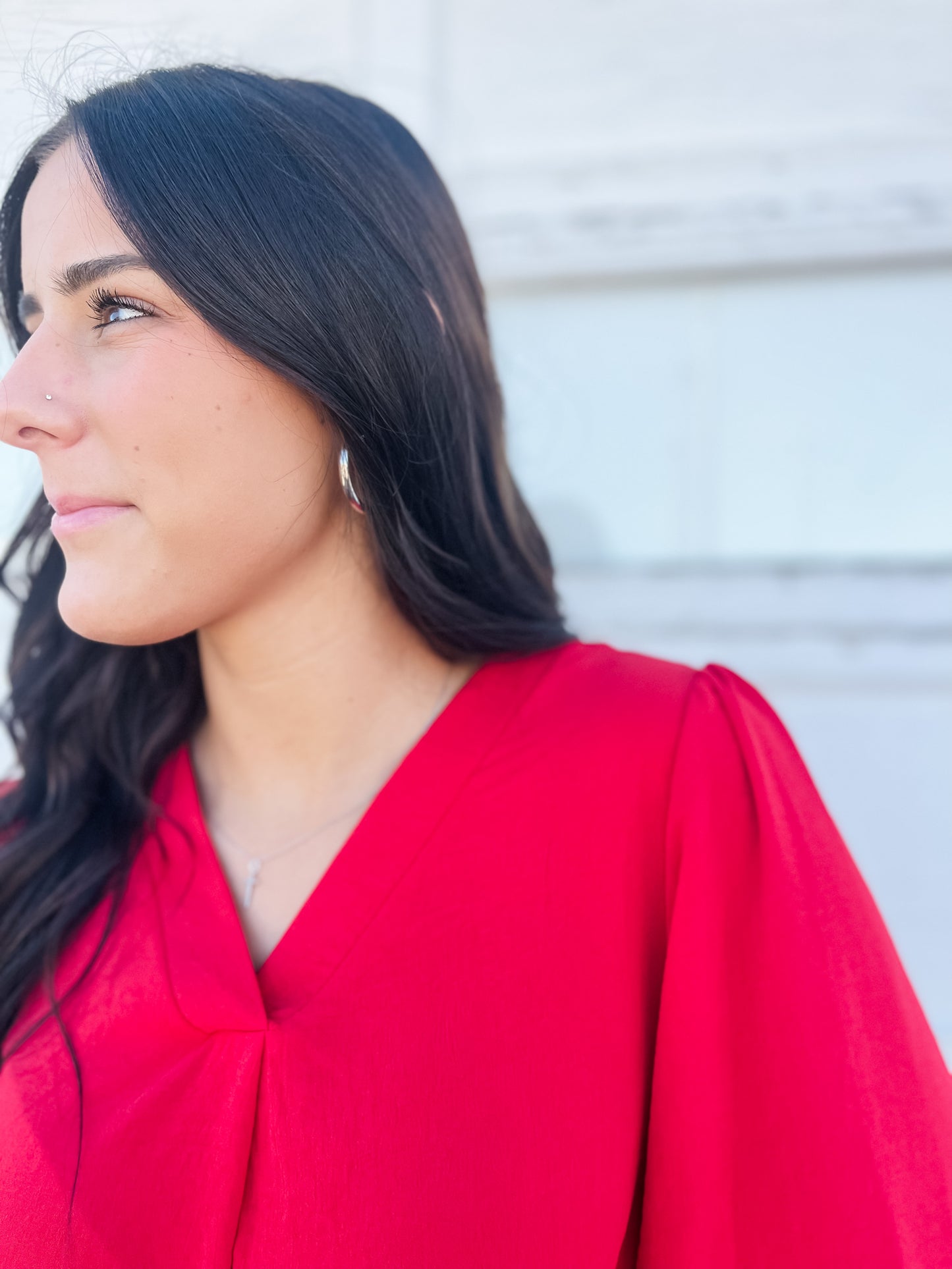 Arlo Woven Blouse - Red