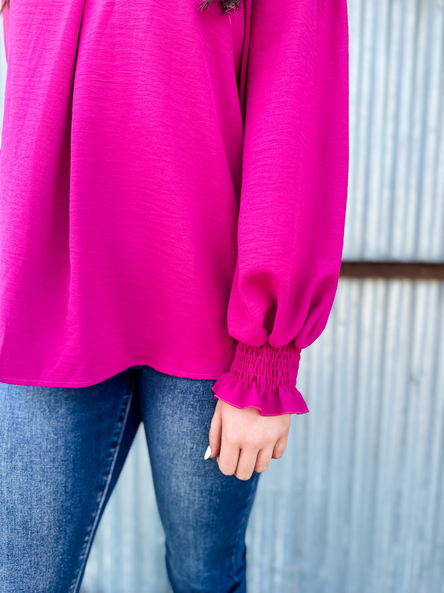 Arlo Woven Blouse - Magenta