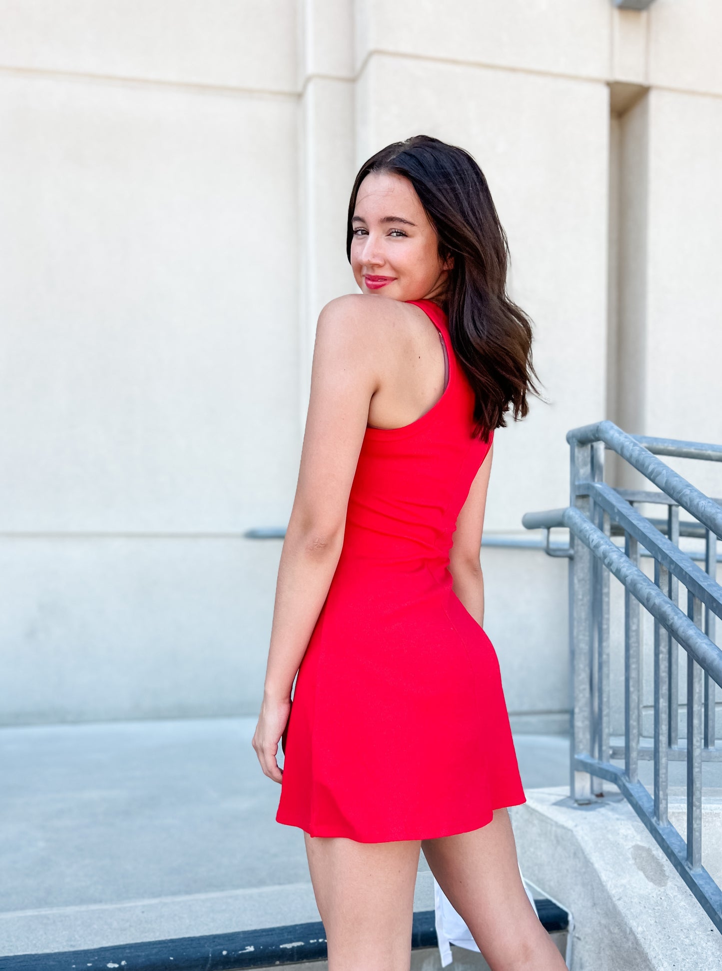 Vera Sleeveless Skater Dress - Scarlet