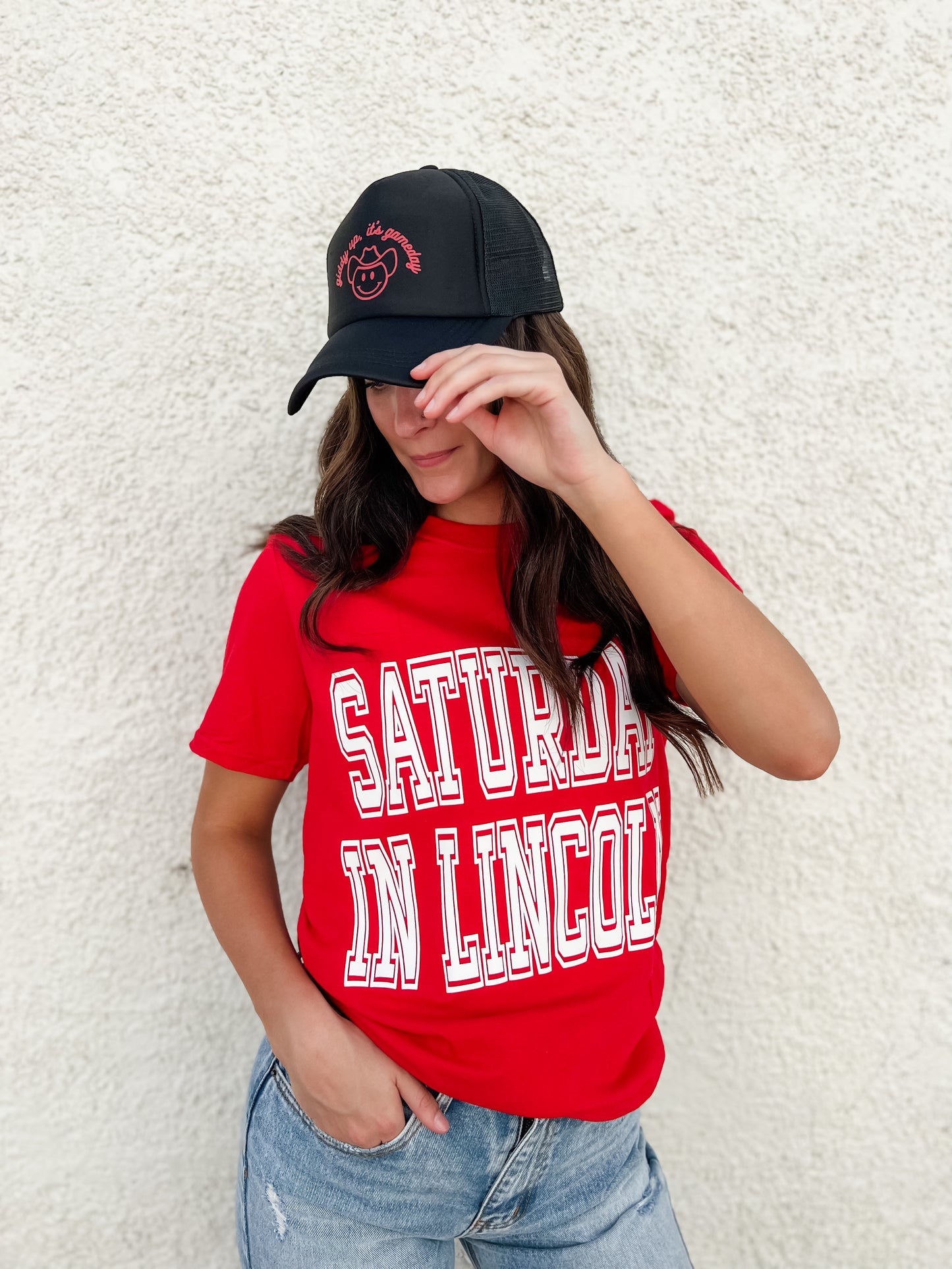 Saturday In Lincoln Tee - Red