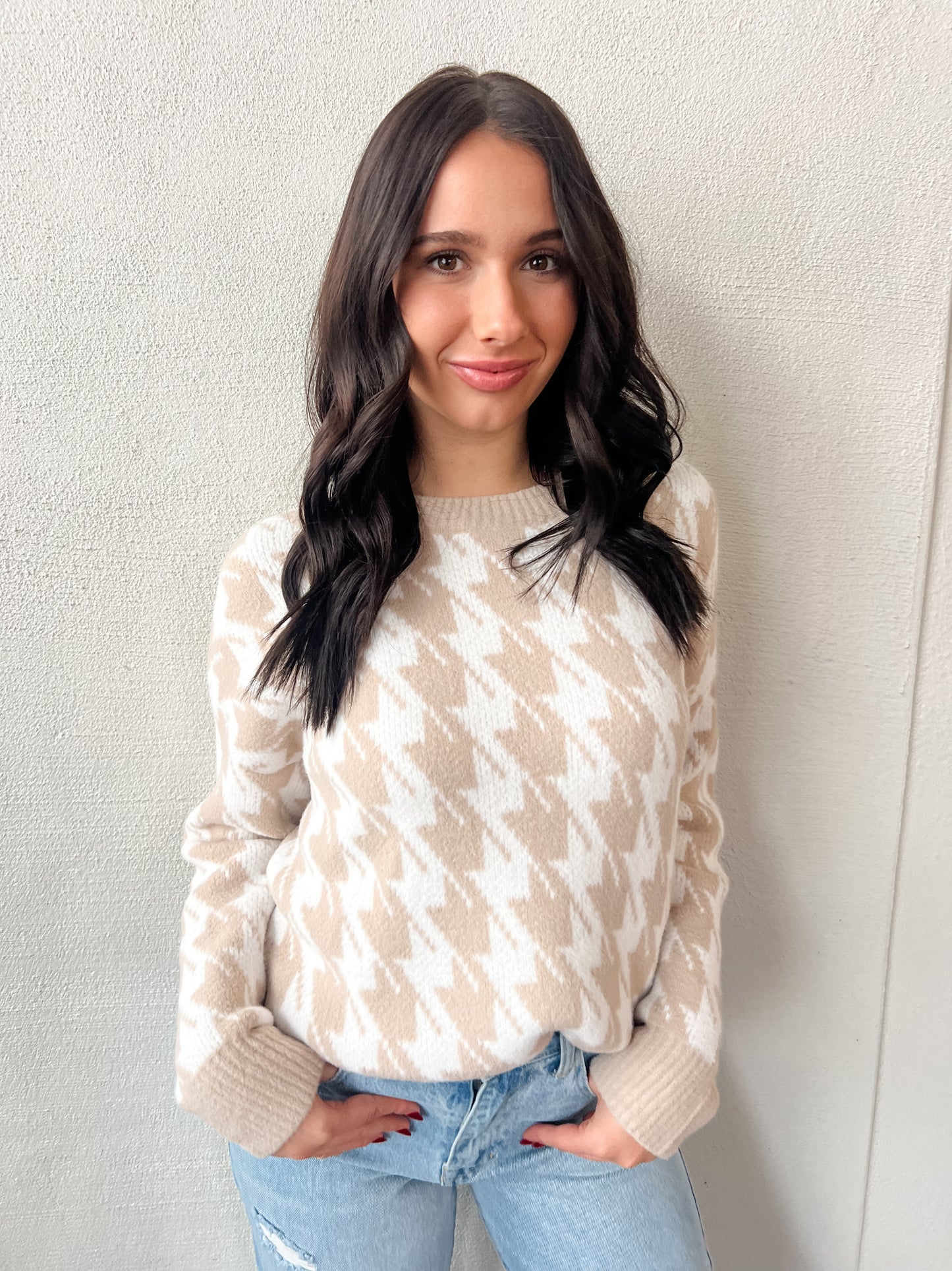 Cozy Almond Knit Sweater