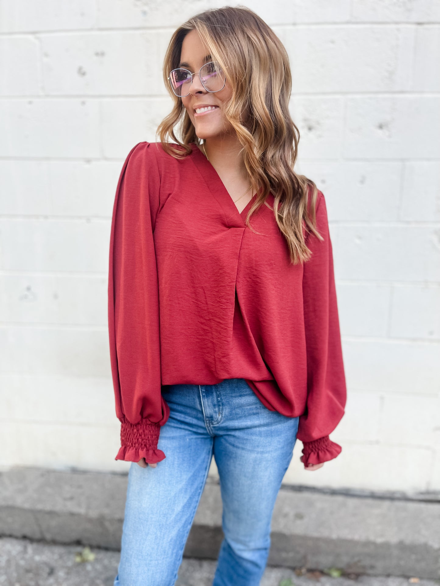 Arlo Woven Blouse - Spice