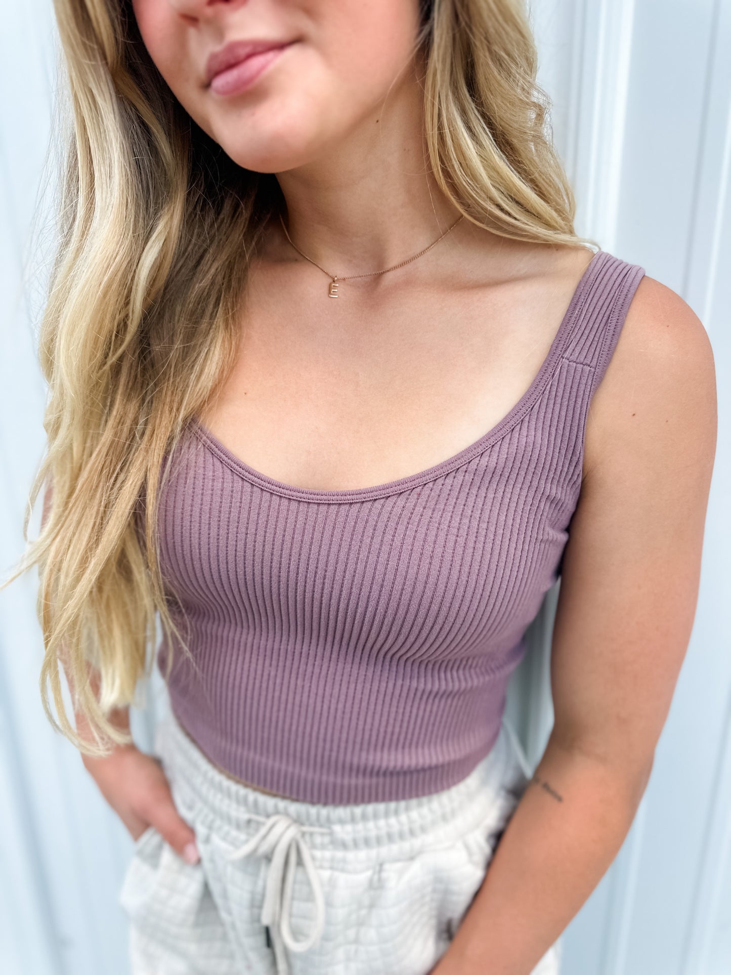 Home Base Crop Tank - Mauve