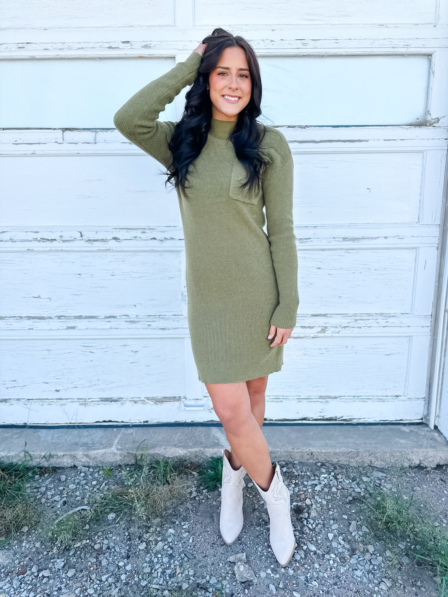 Olive sweater dress hotsell