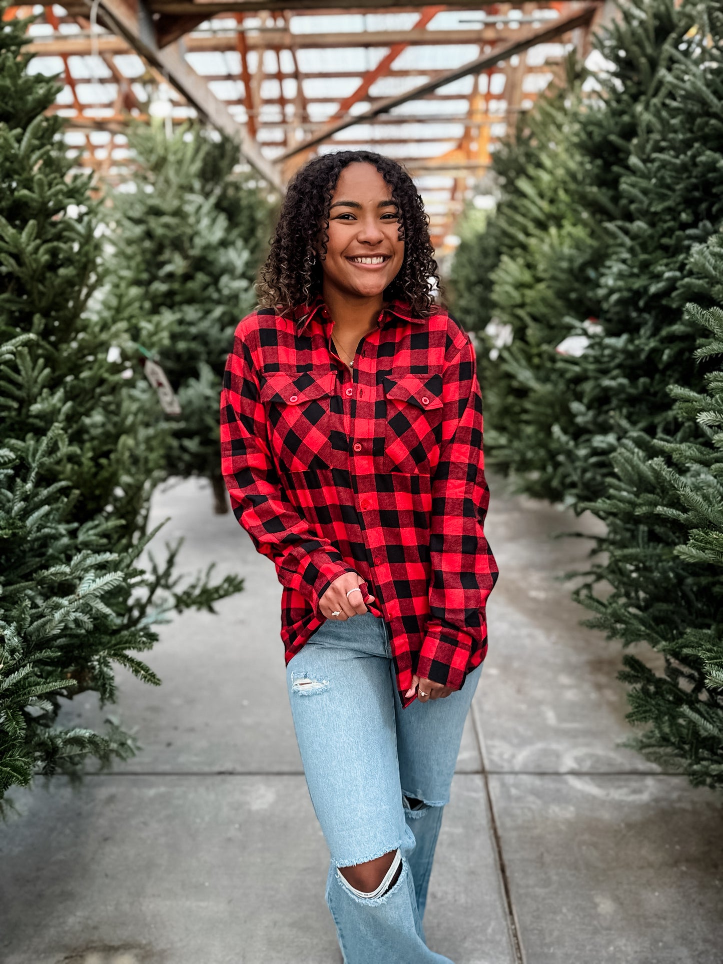 KC Flannel - Small Red Buffalo