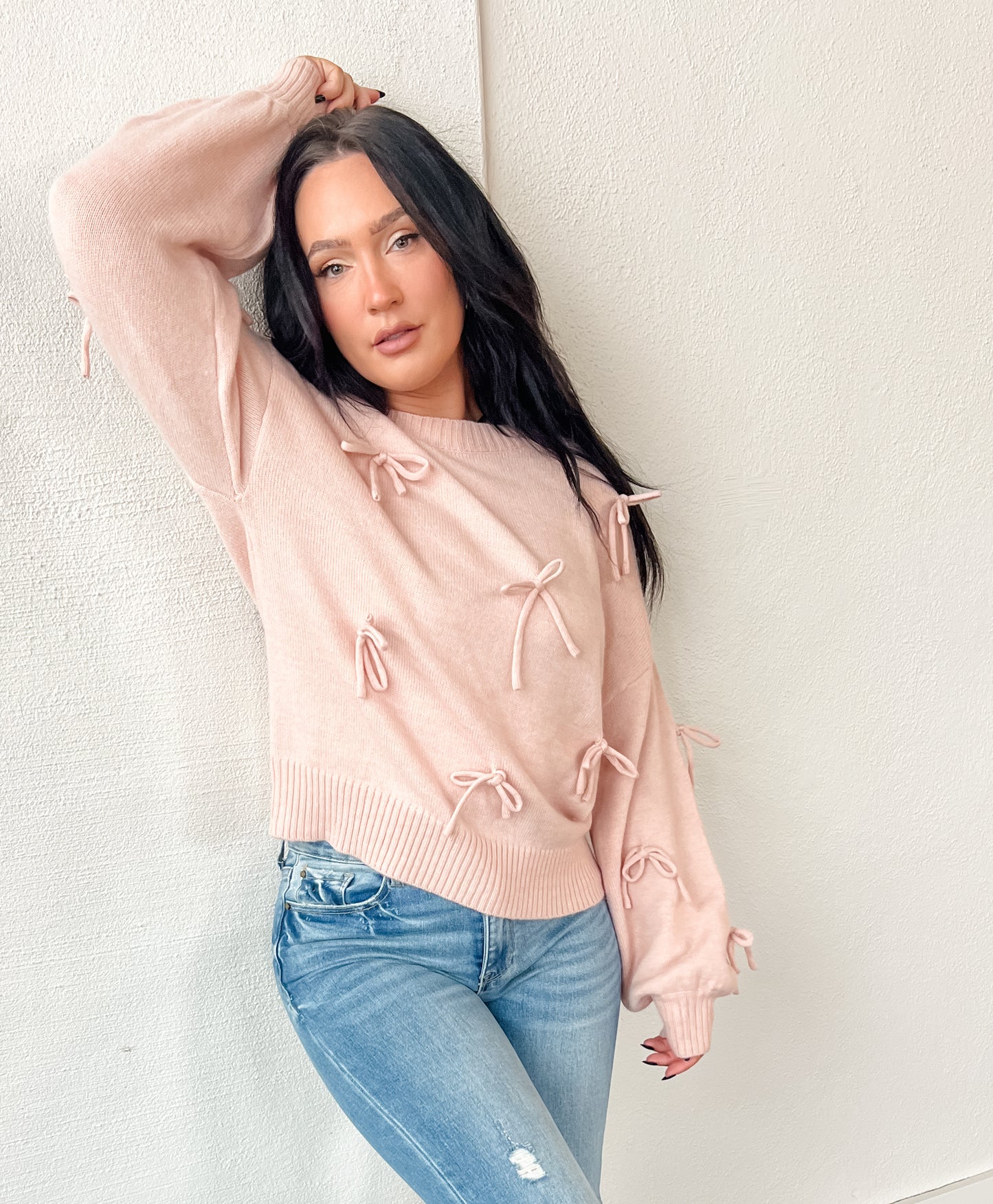 Blushing Bows Sweater