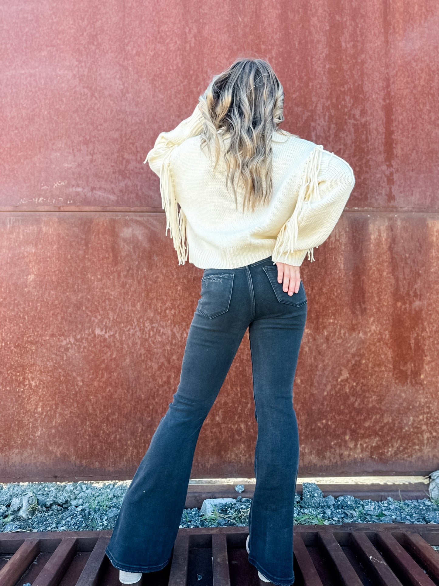 Spotlight Rhinestone Fringe Flares