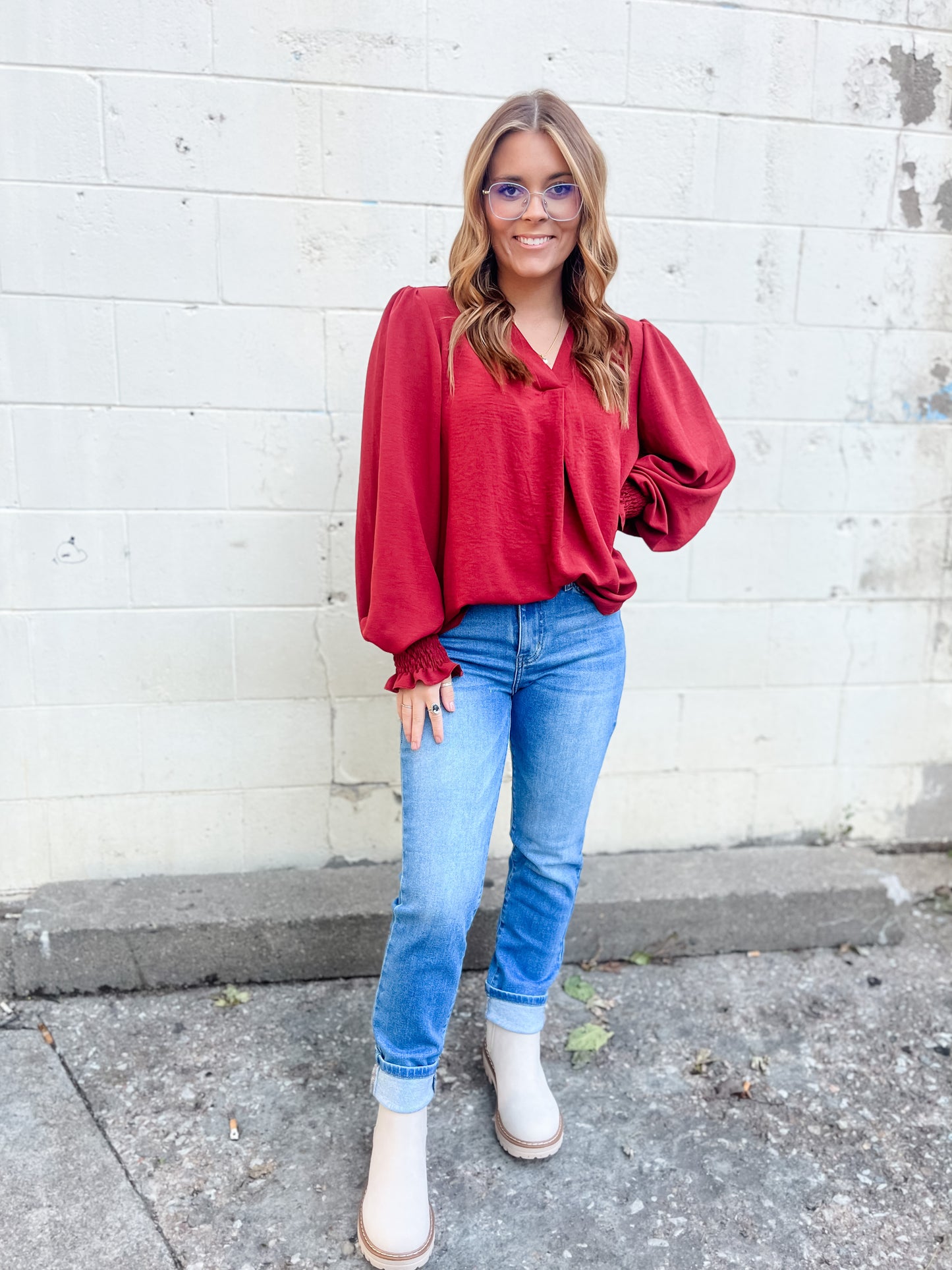 Arlo Woven Blouse - Spice