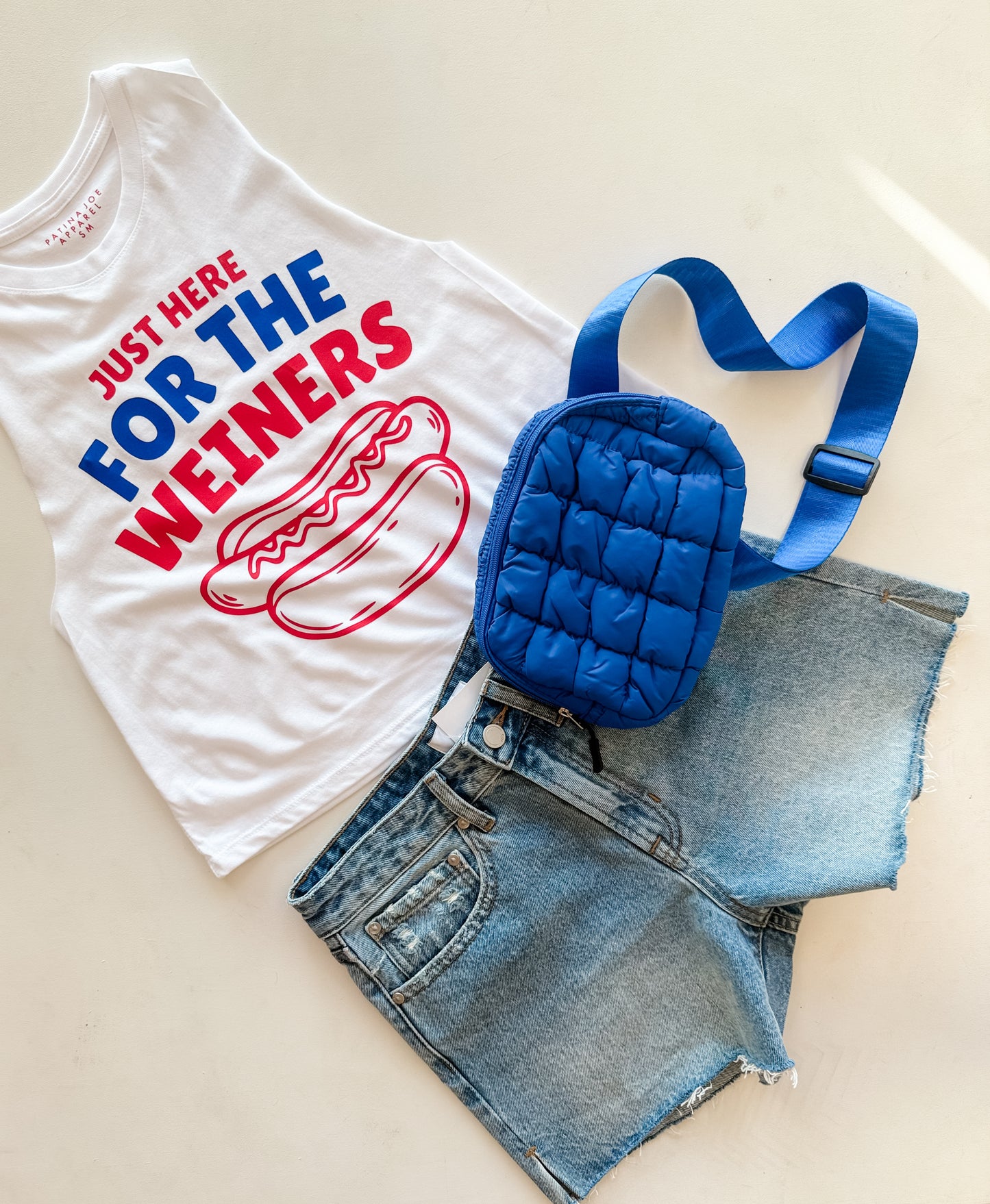 Here For The Weiners Cropped Tank