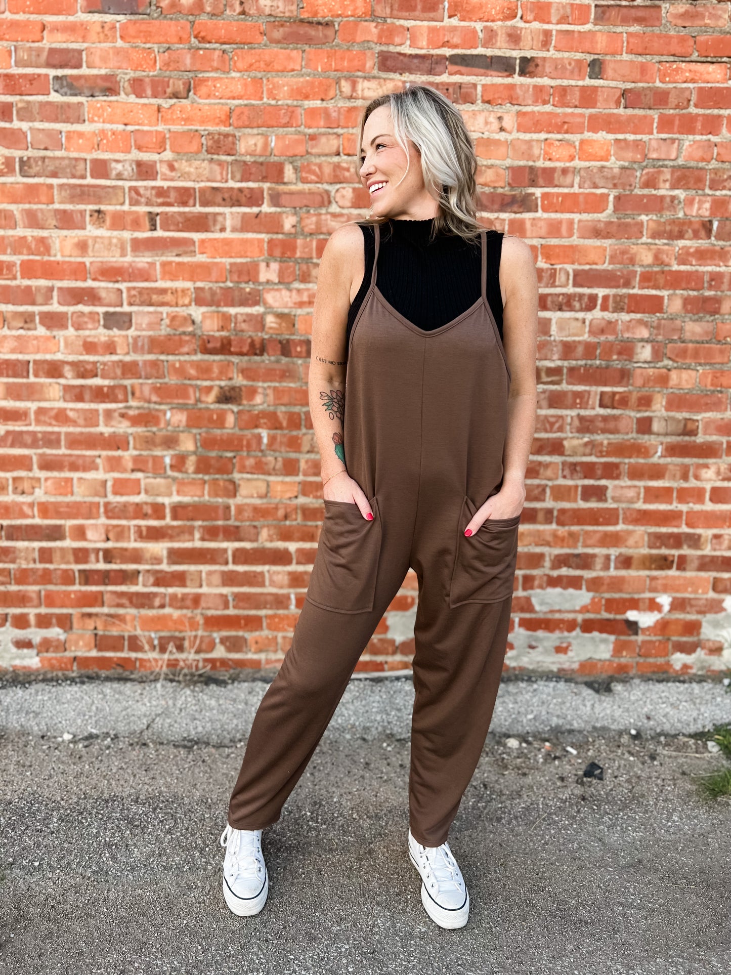 Shot Gun Overall Jumper - Mocha