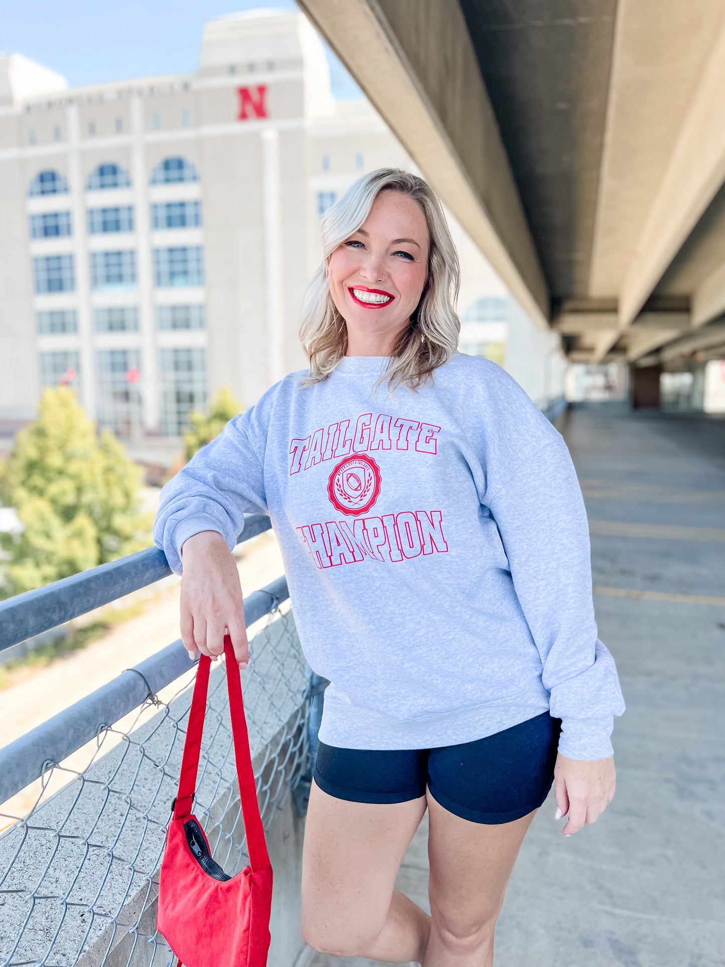 Tailgate Champ Crew - Heather Grey