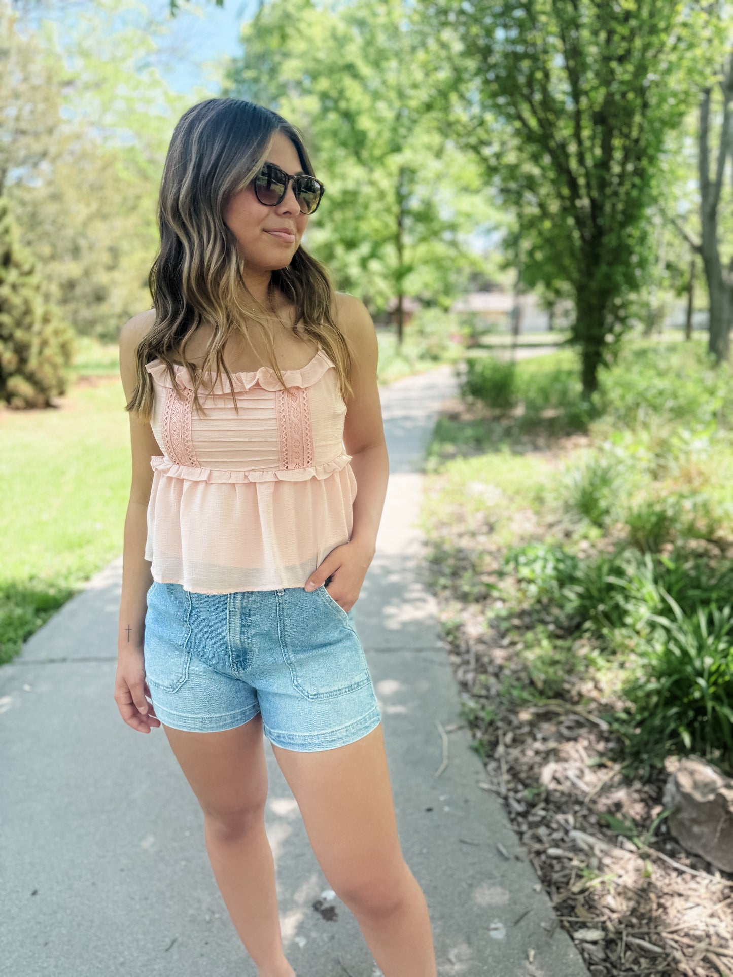 Free Spirit Ruffle Lace Cami