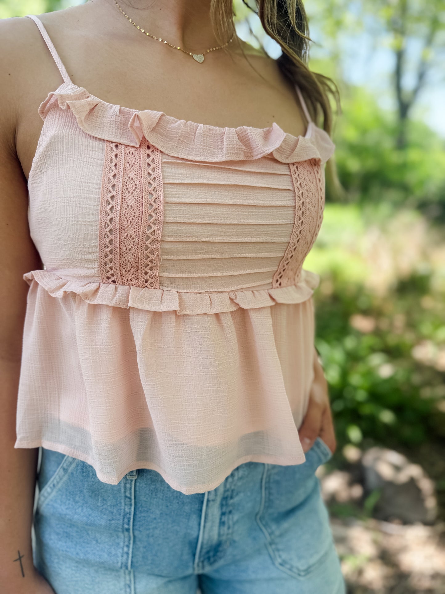 Free Spirit Ruffle Lace Cami