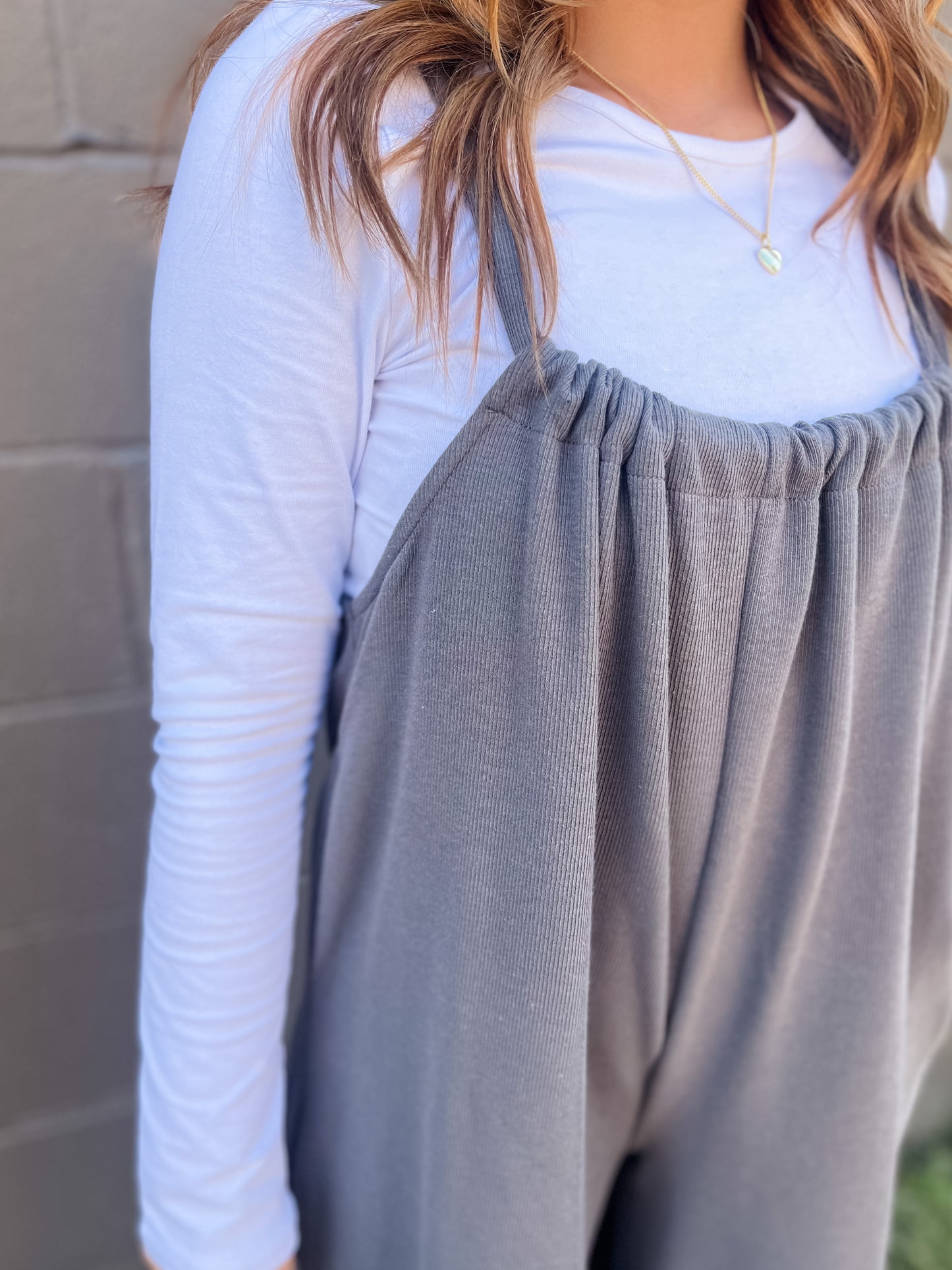 On My Mind Drawstring Jumpsuit - Grey