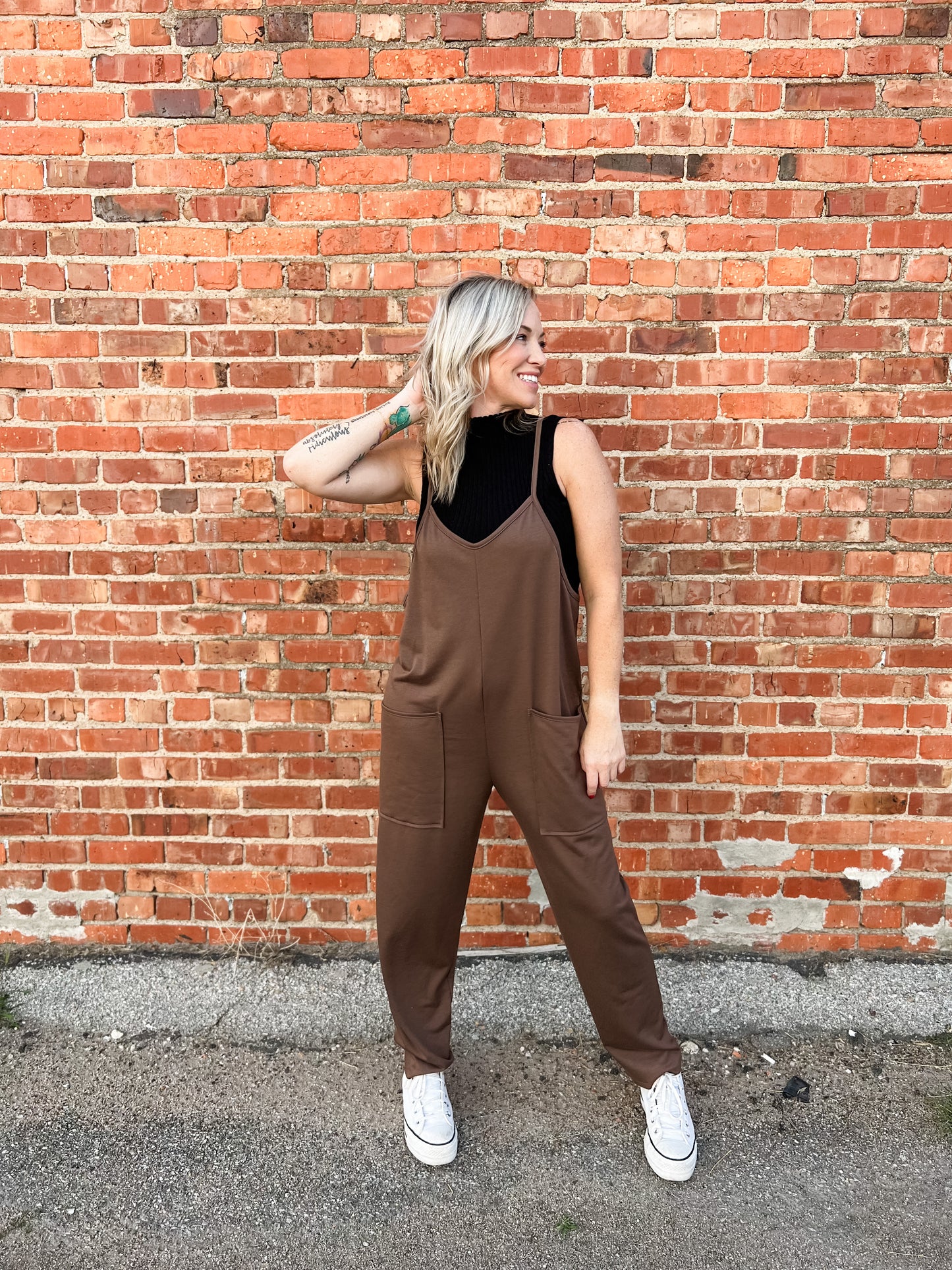 Shot Gun Overall Jumper - Mocha