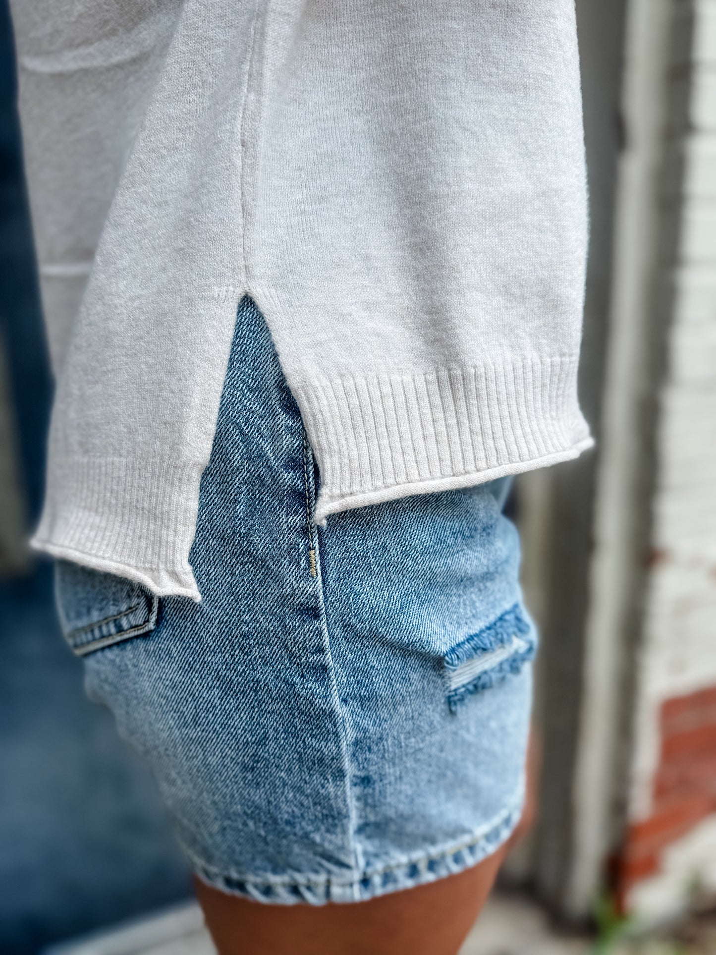 Eloise Knit Sweater Top - Oatmeal