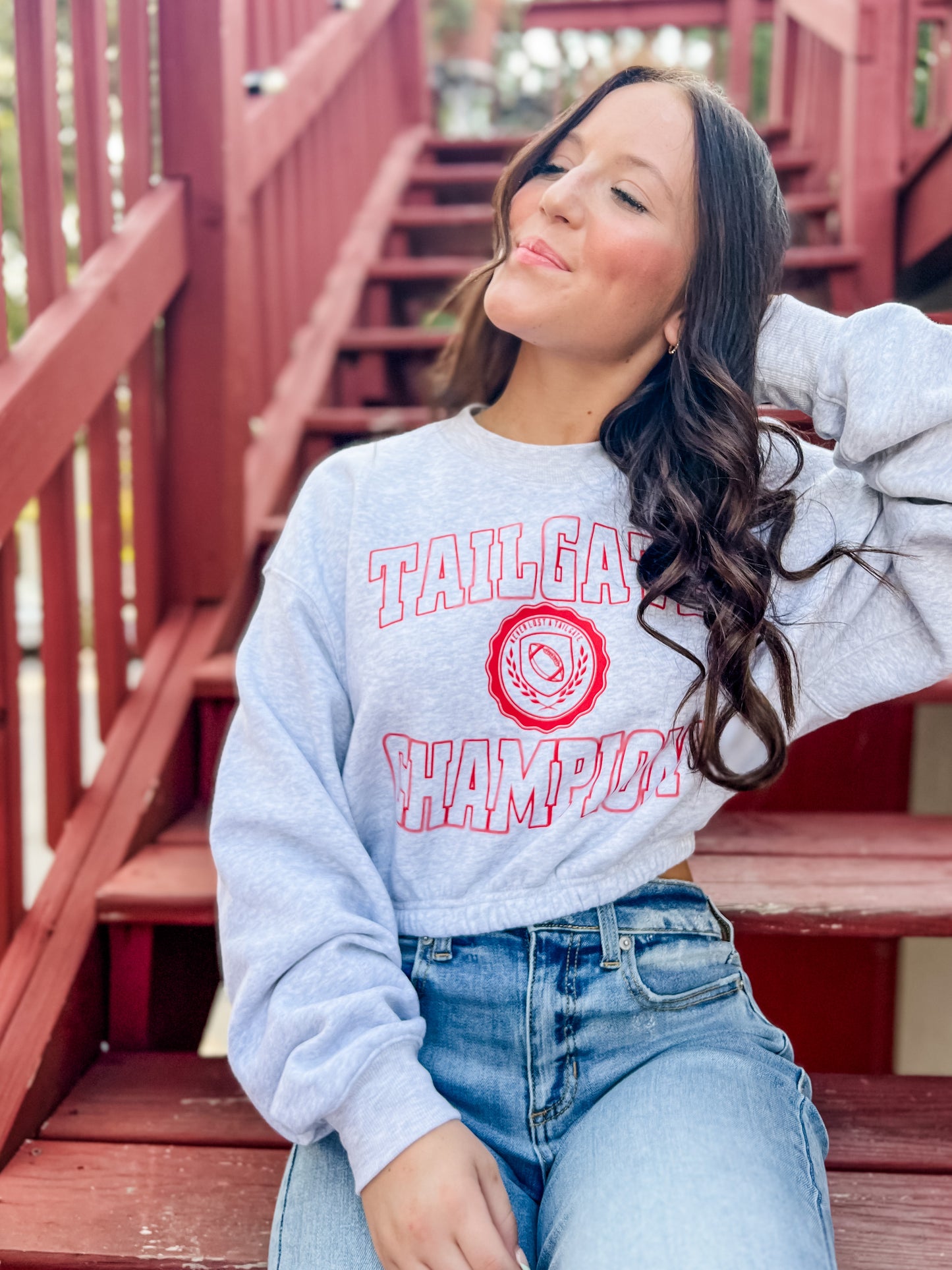 Tailgate Champion Cropped Crew - Ash Grey