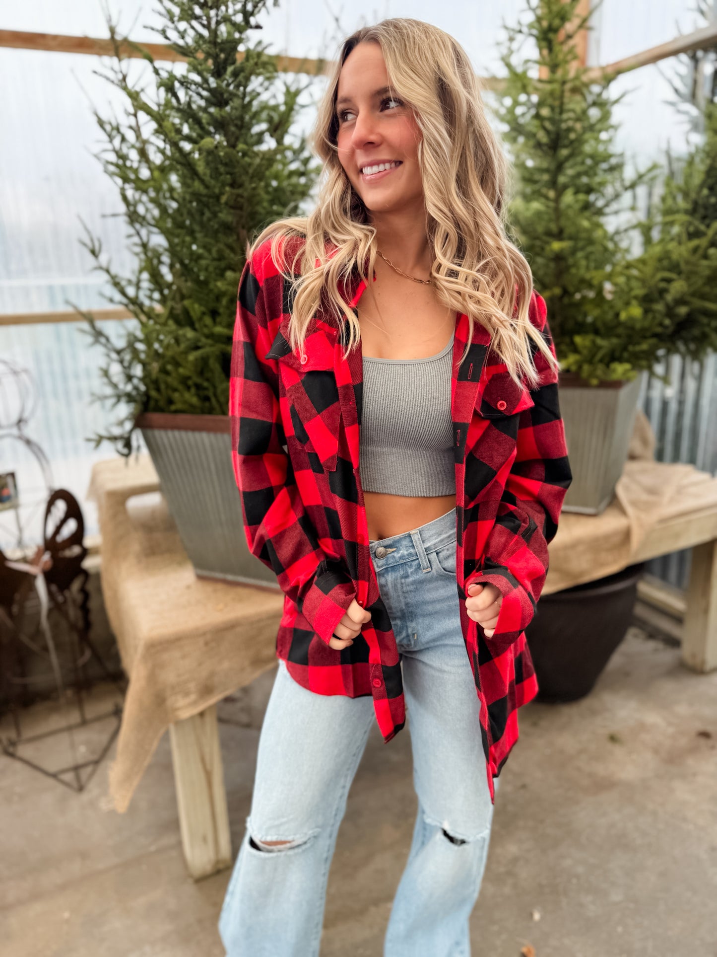 KC Flannel - Large Red Buffalo