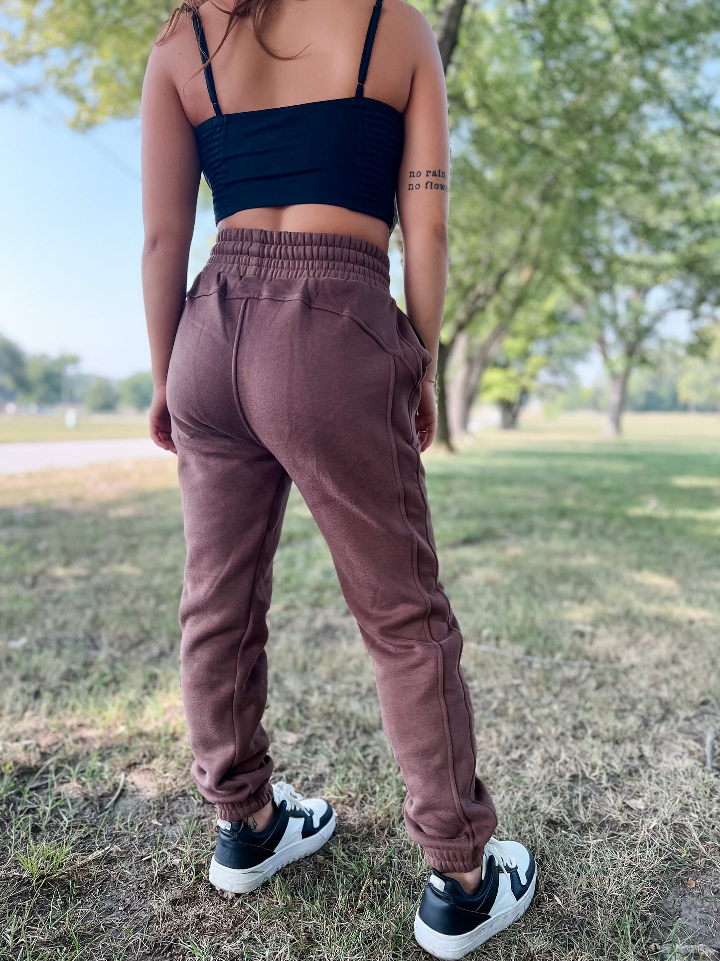 Let's Stay Home Joggers - Chocolate