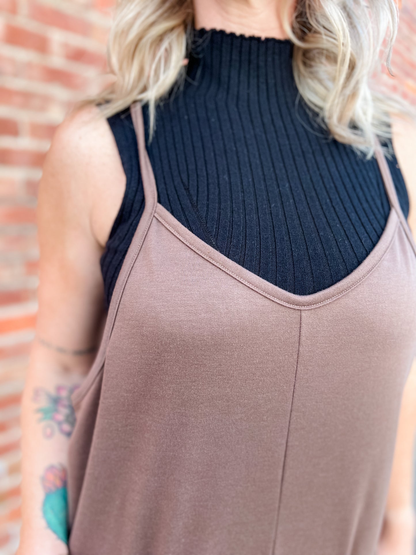 Shot Gun Overall Jumper - Mocha