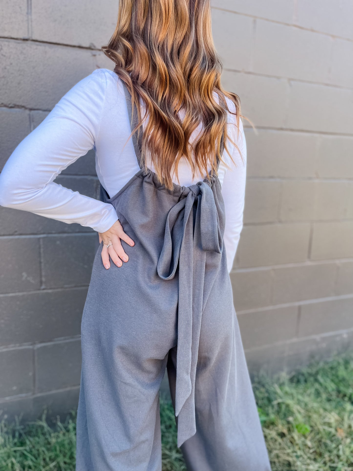 On My Mind Drawstring Jumpsuit - Grey