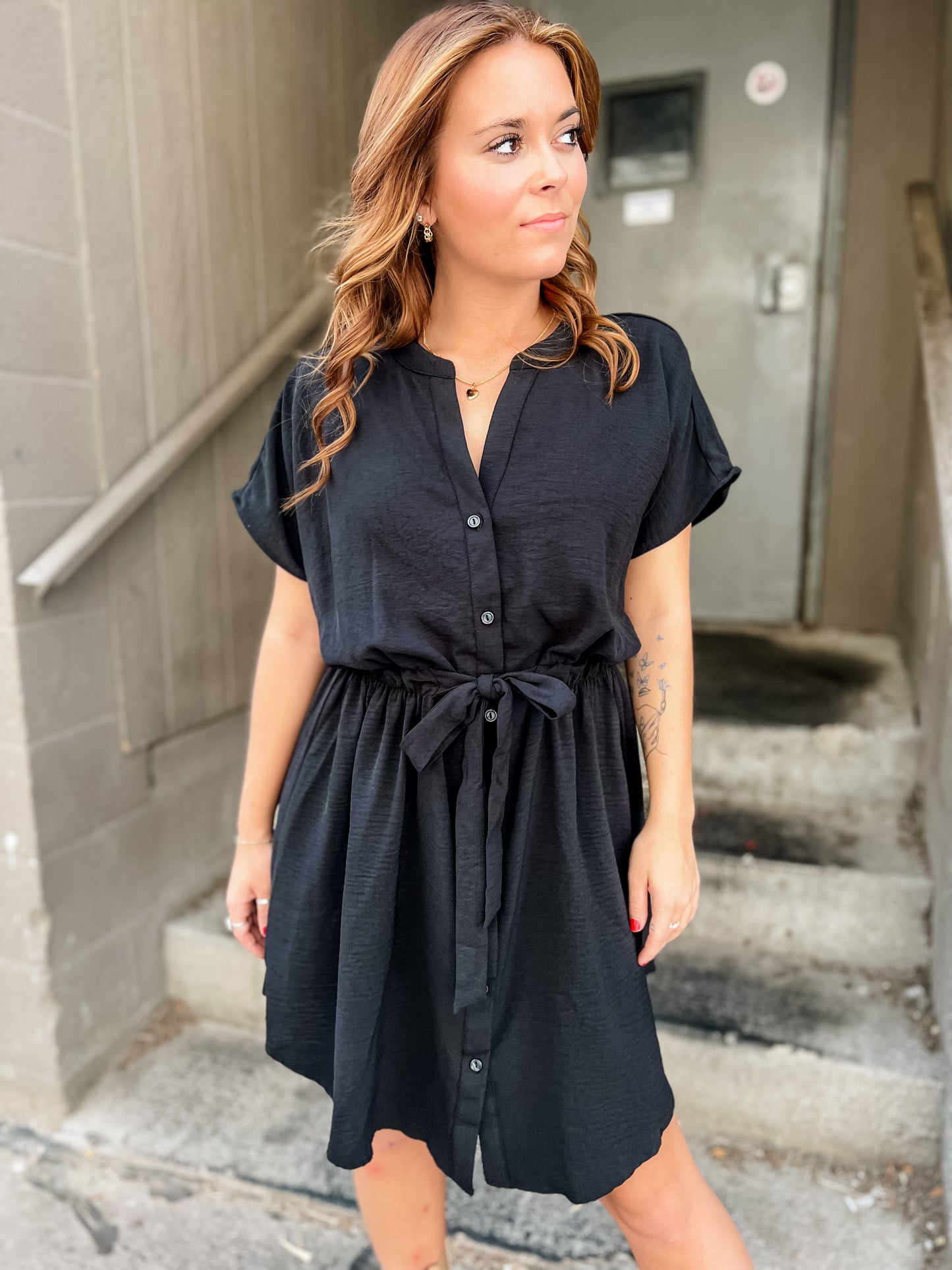 Business Class Shift Dress - Black