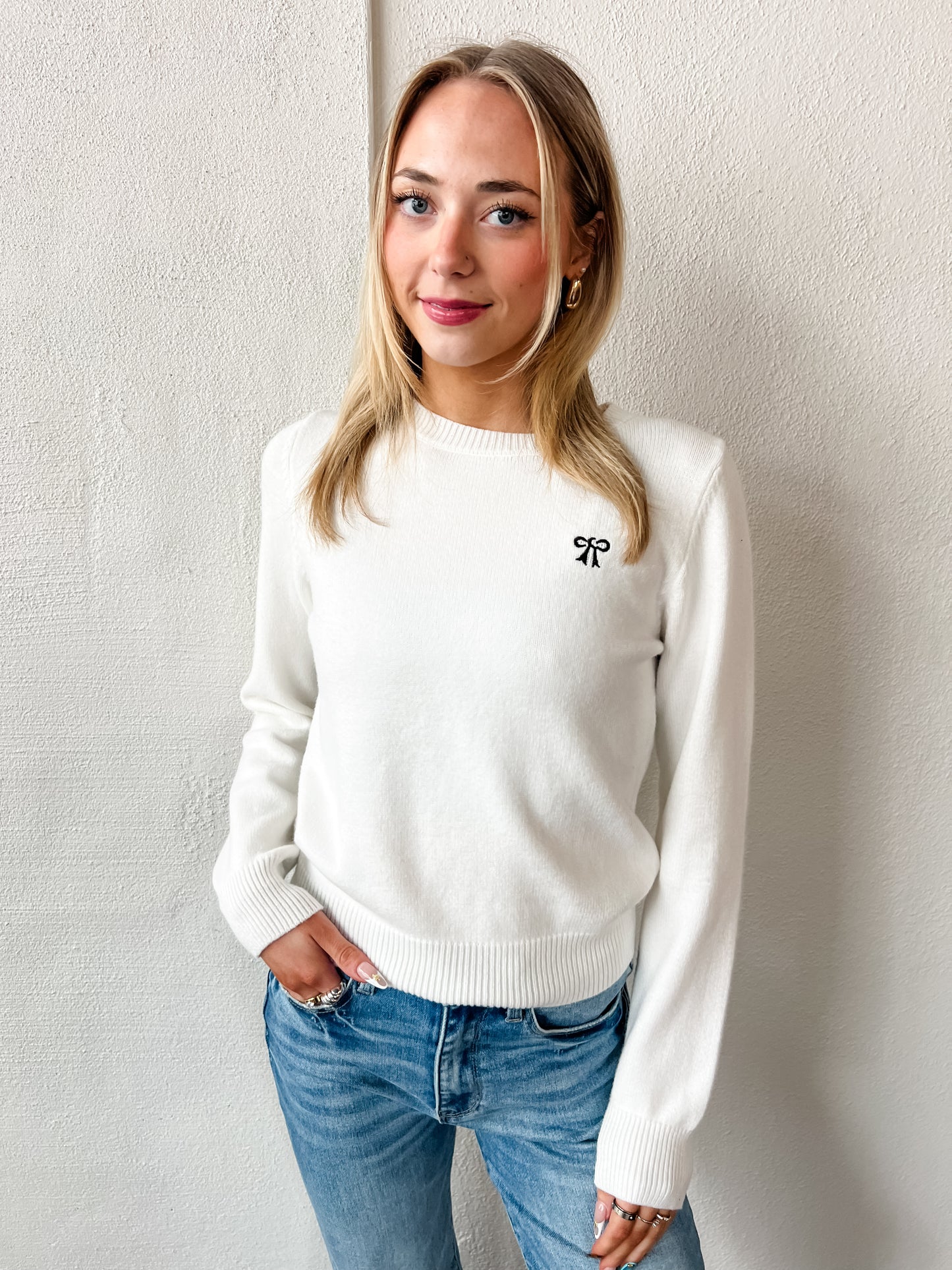 Love Knot Embroidered Sweater