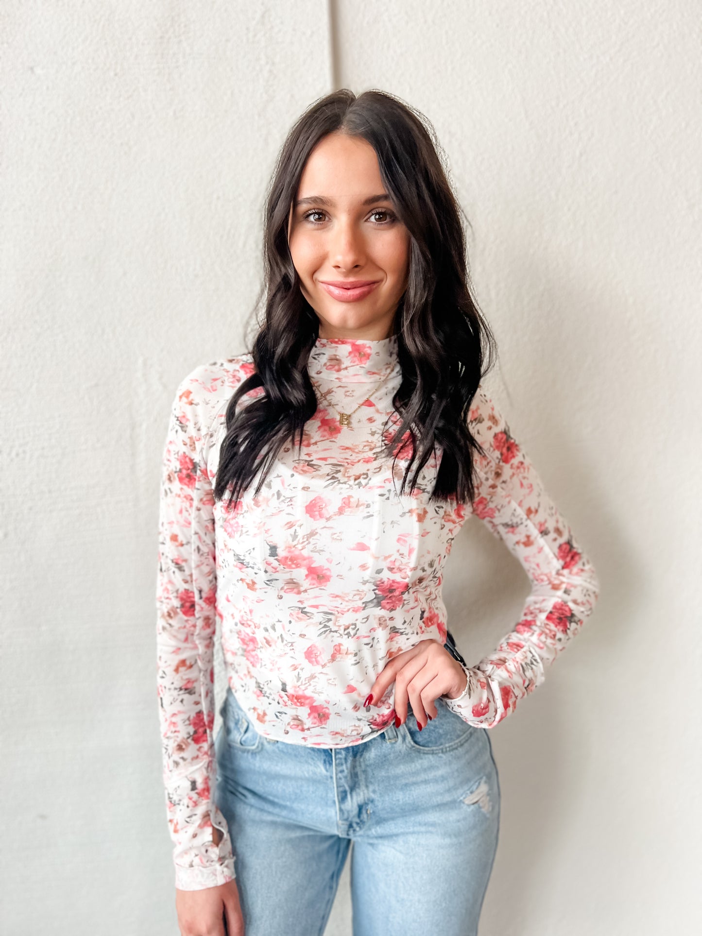 Sheer Blossom Long Sleeve