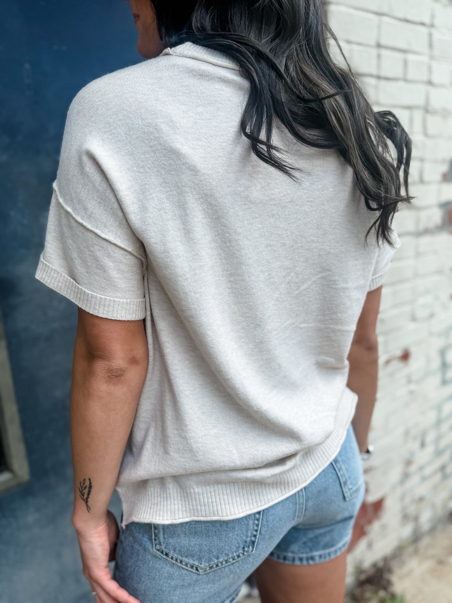 Eloise Knit Sweater Top - Oatmeal