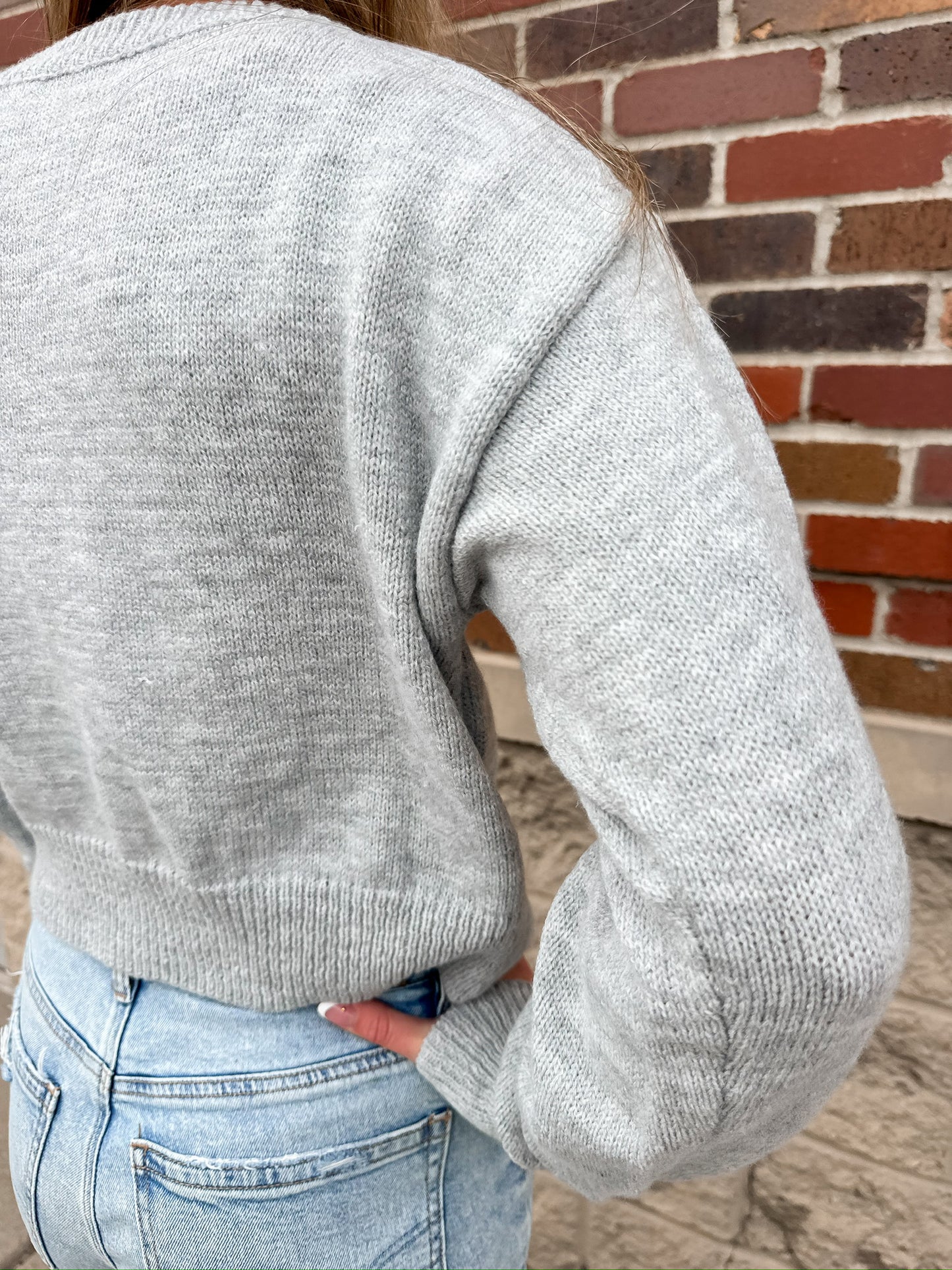 Grey Haze Button Sweater