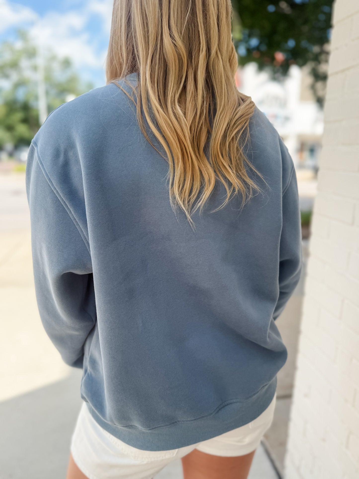 Chenille Midwest Crewneck - Dusty Blue