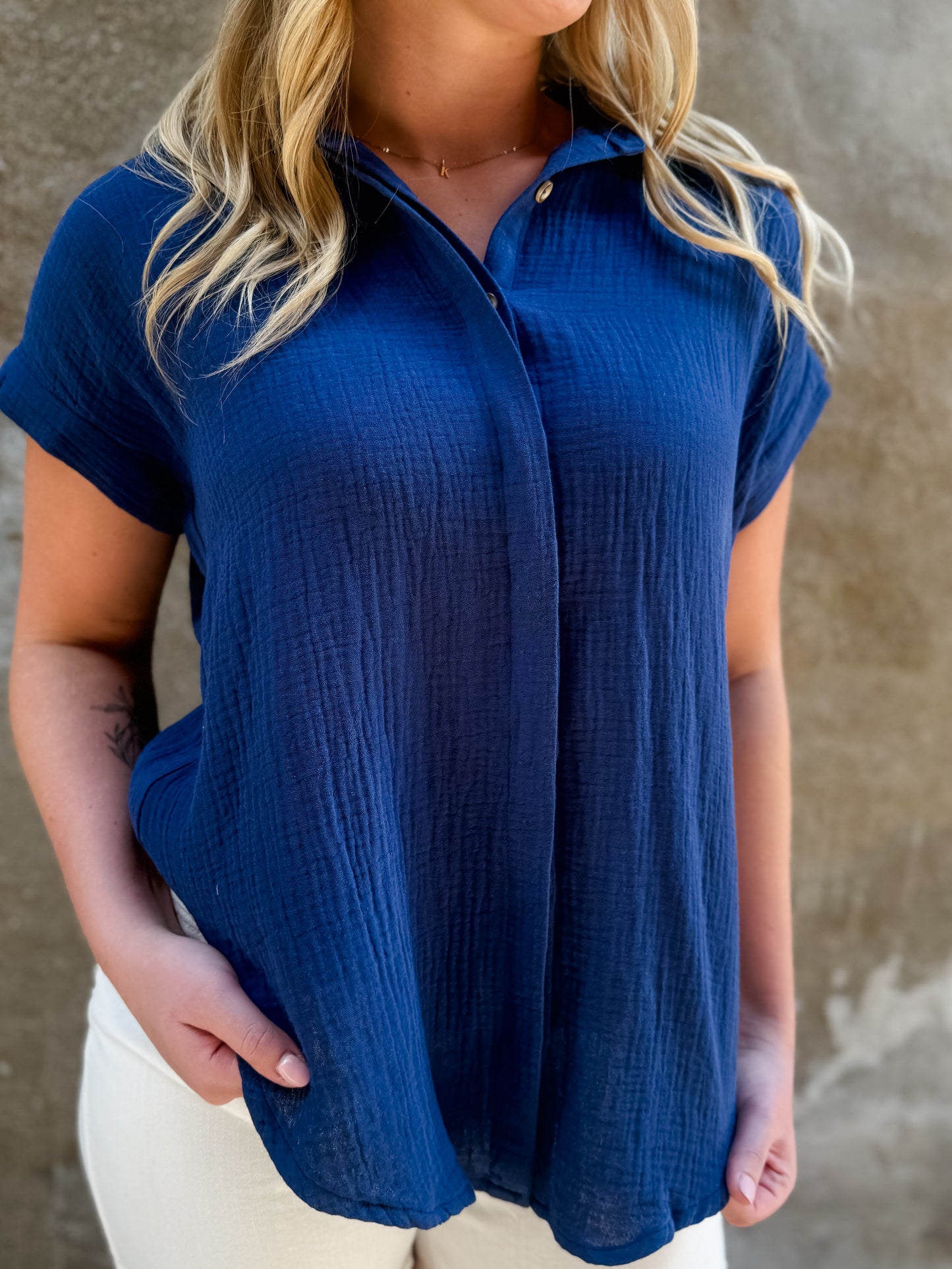The Sunday Button Up - Indigo