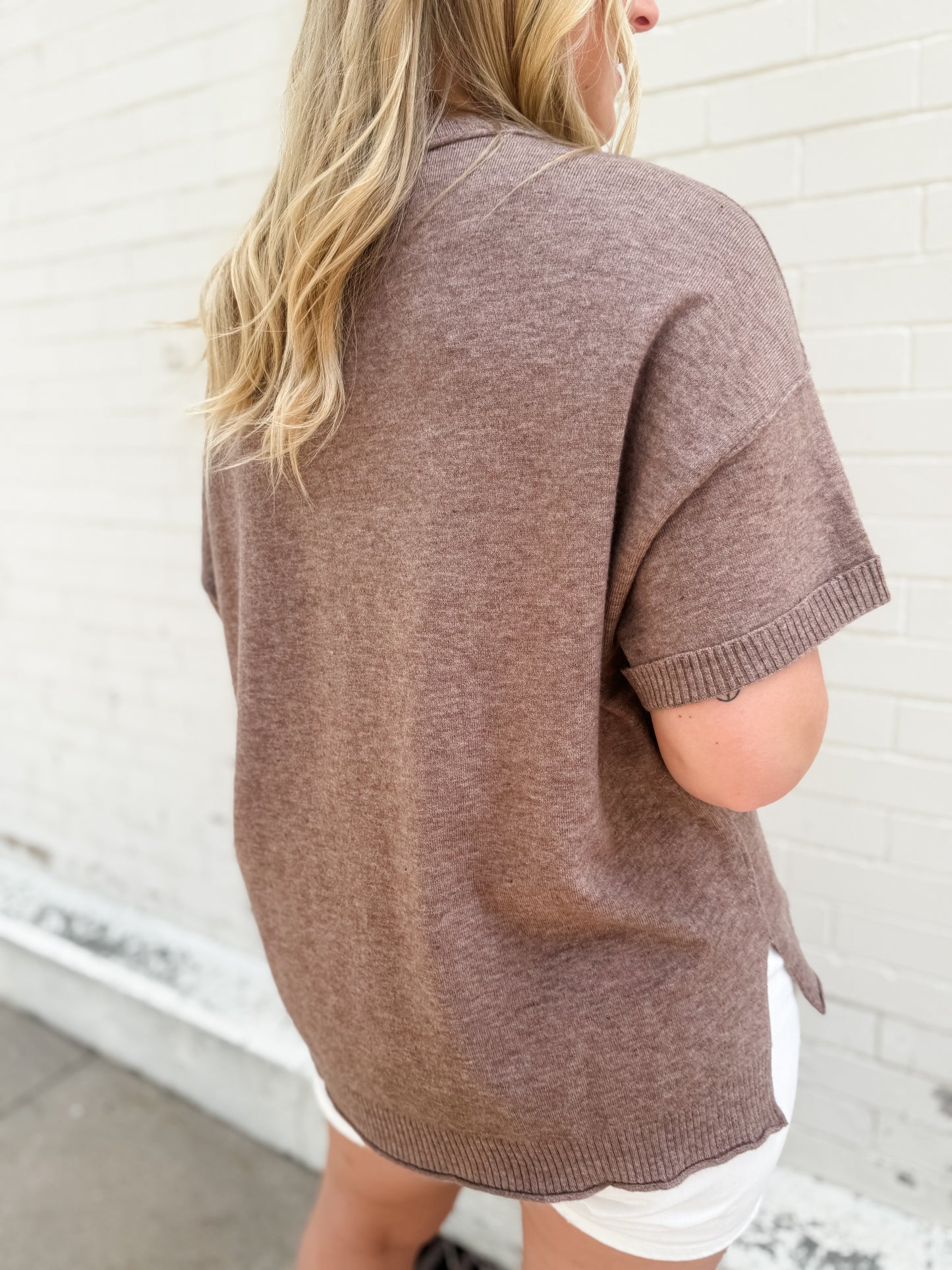 Eloise Knit Sweater Top - Mocha