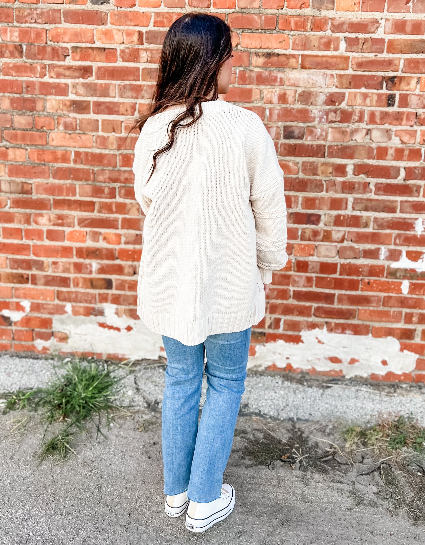 Mona Seamed Cardigan - Pearl