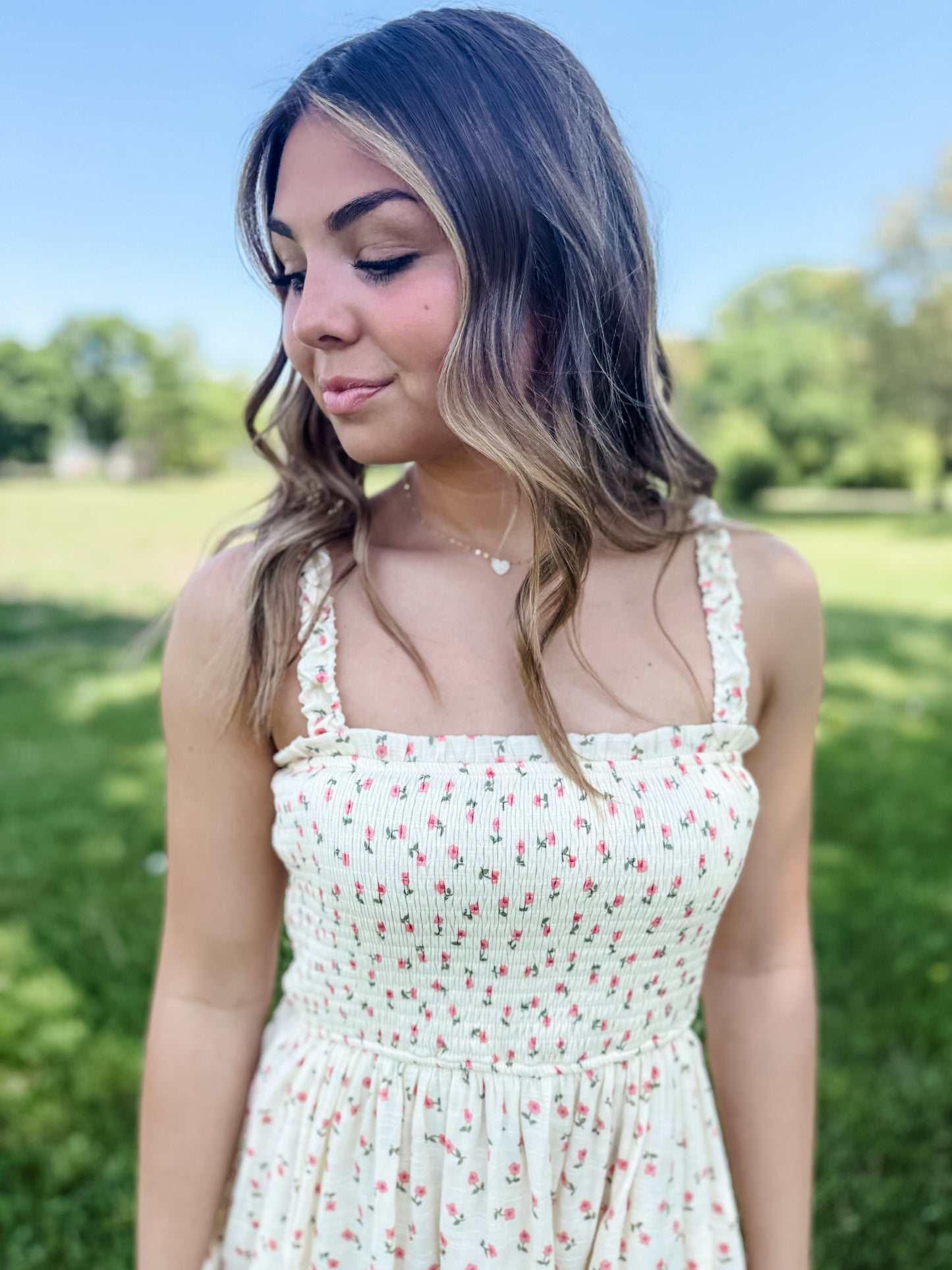 Honey Glow Tiered Midi Dress