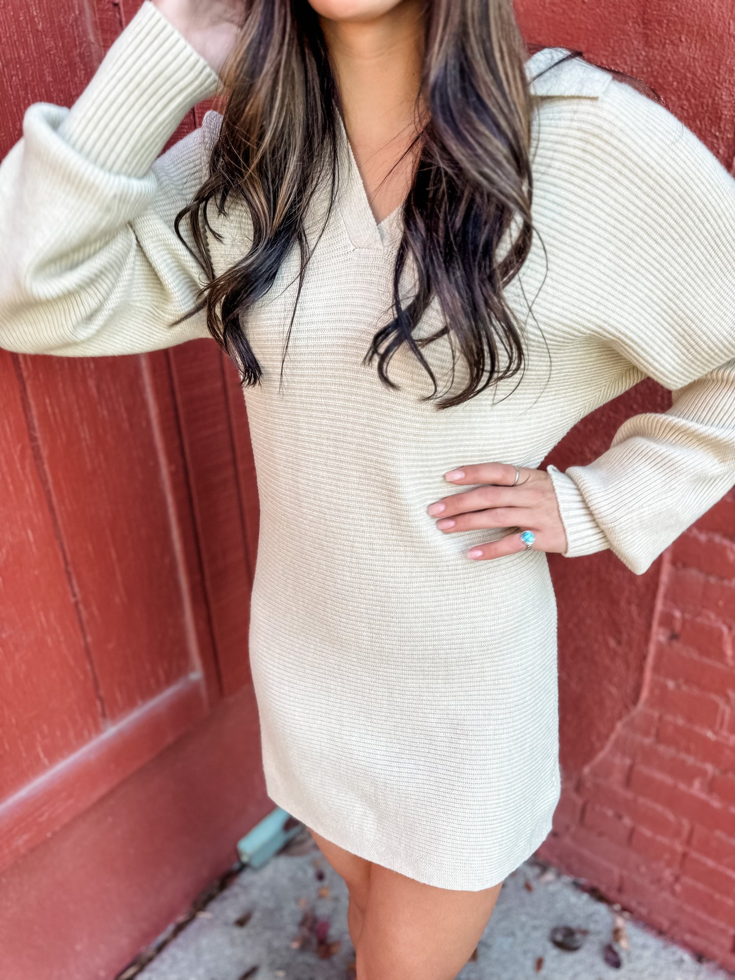With You Collared Sweater Dress