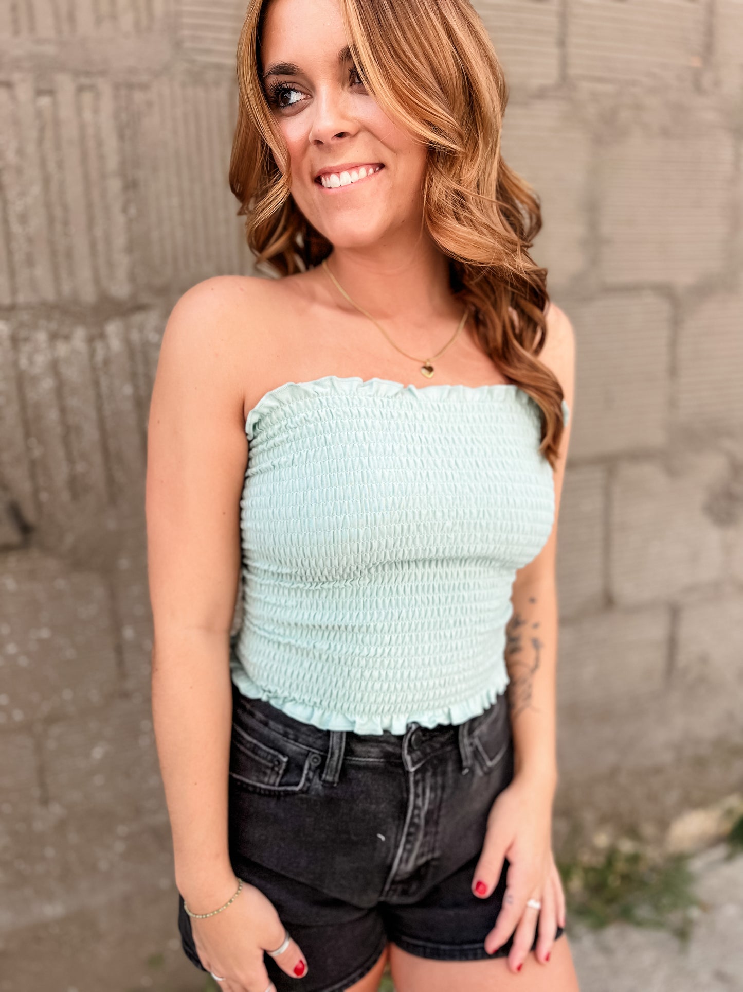 Talia Tube Top - Sage
