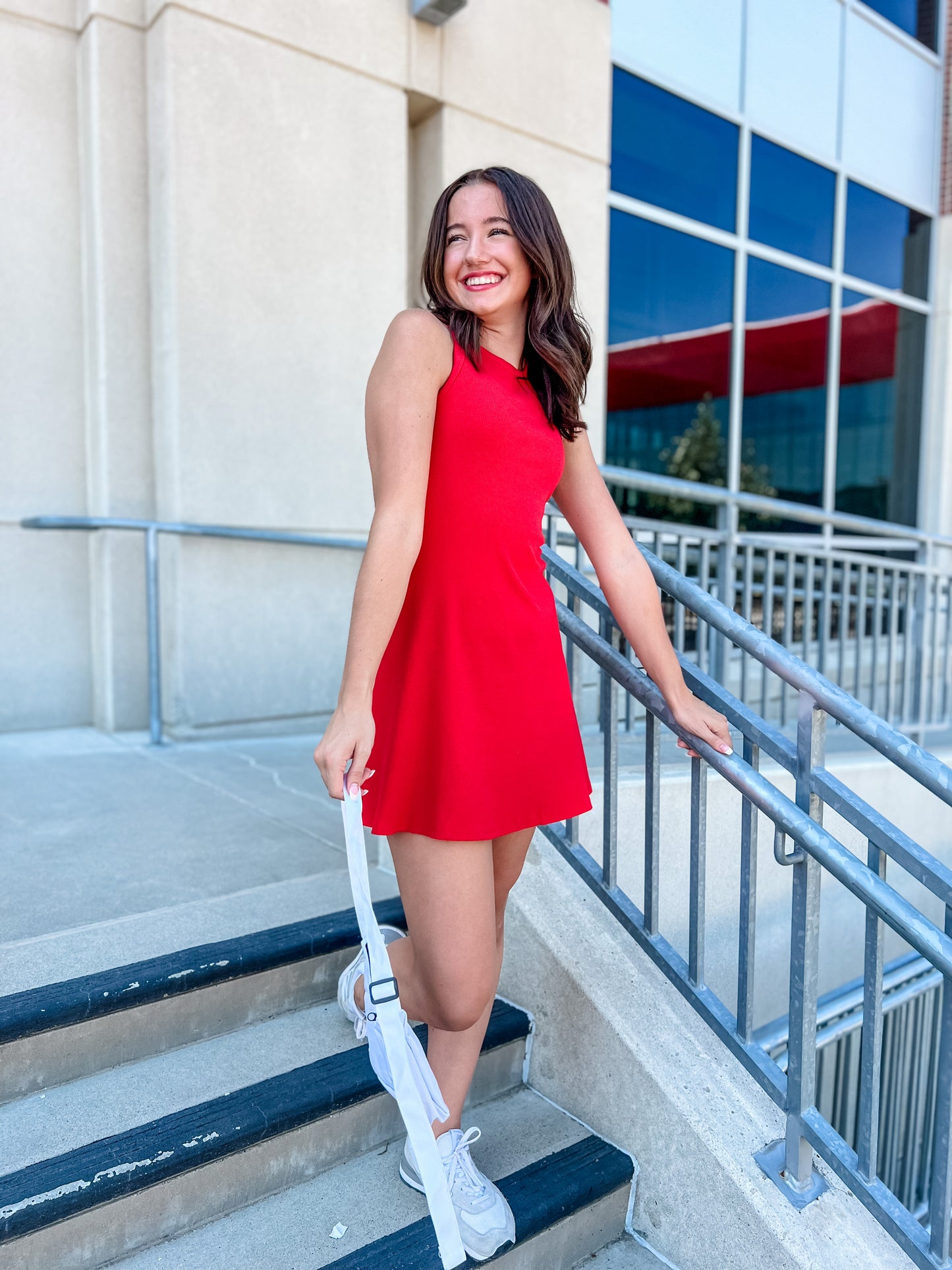 Vera Sleeveless Skater Dress - Scarlet